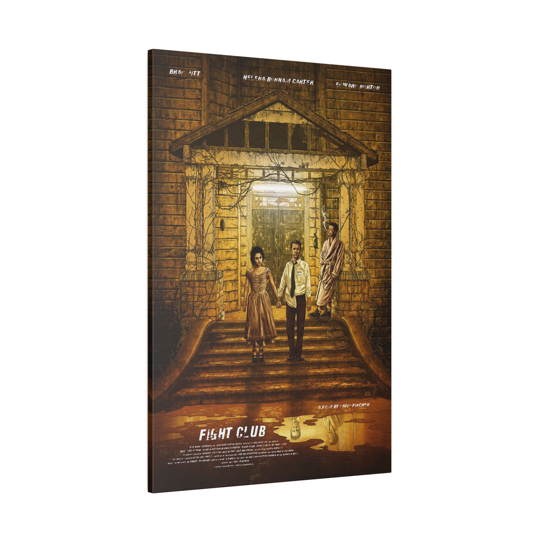 Fight Club Animated Movie Poster Custom Canvas Wall Print