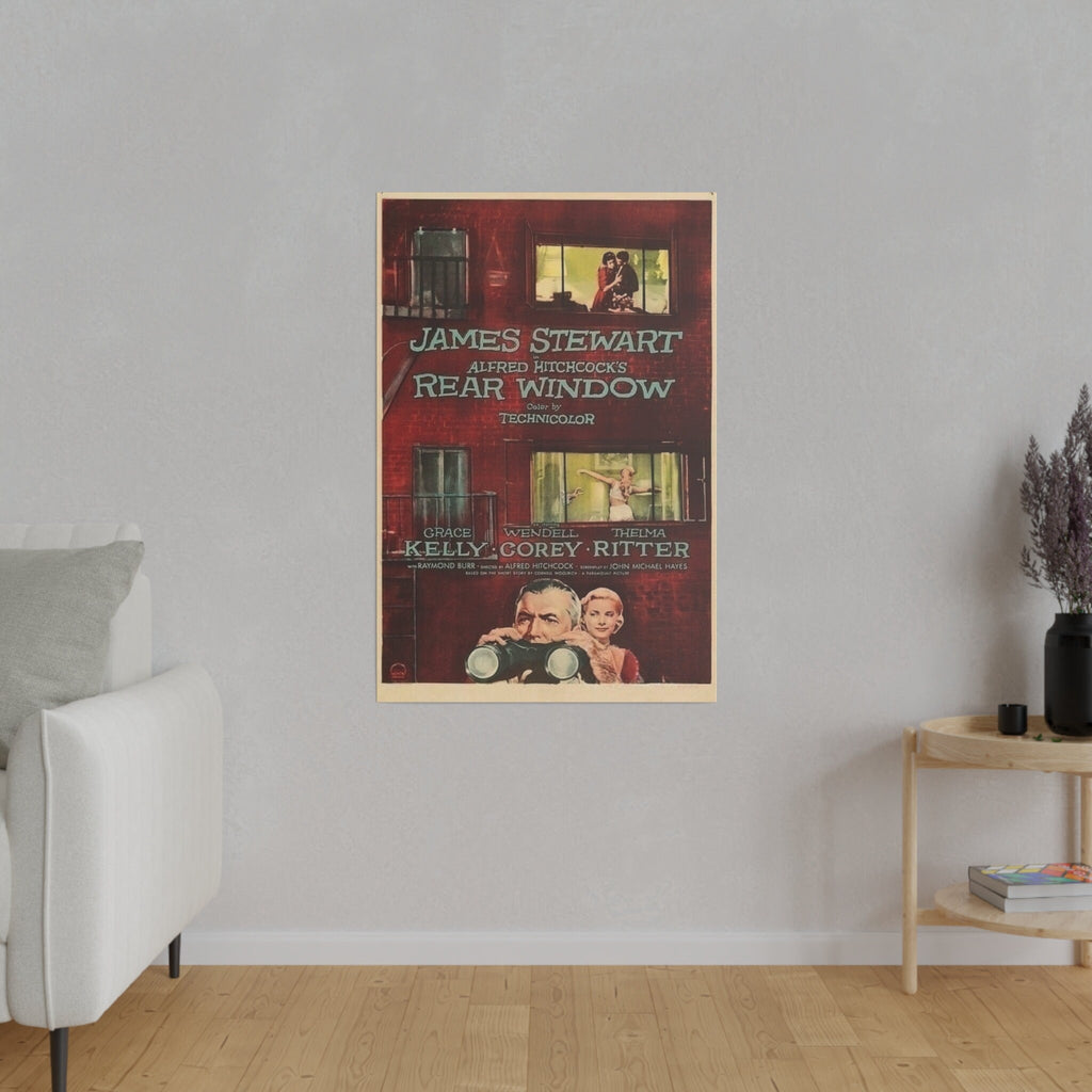 Alfred Hitchcock's Rear Window Vintage Movie Poster Custom Canvas Wall Print