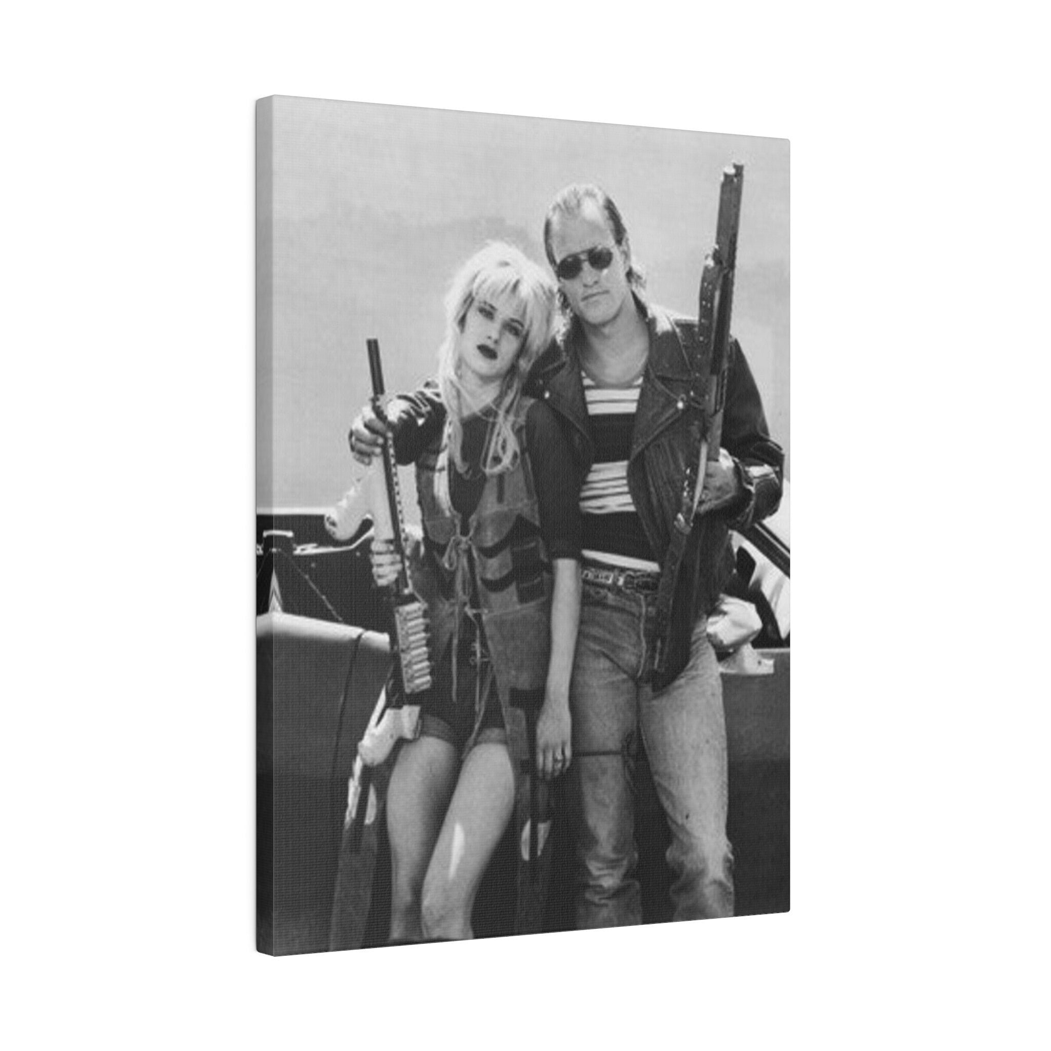 Natural Born Killers Mickey And Mallory B/W Custom Canvas Wall Print