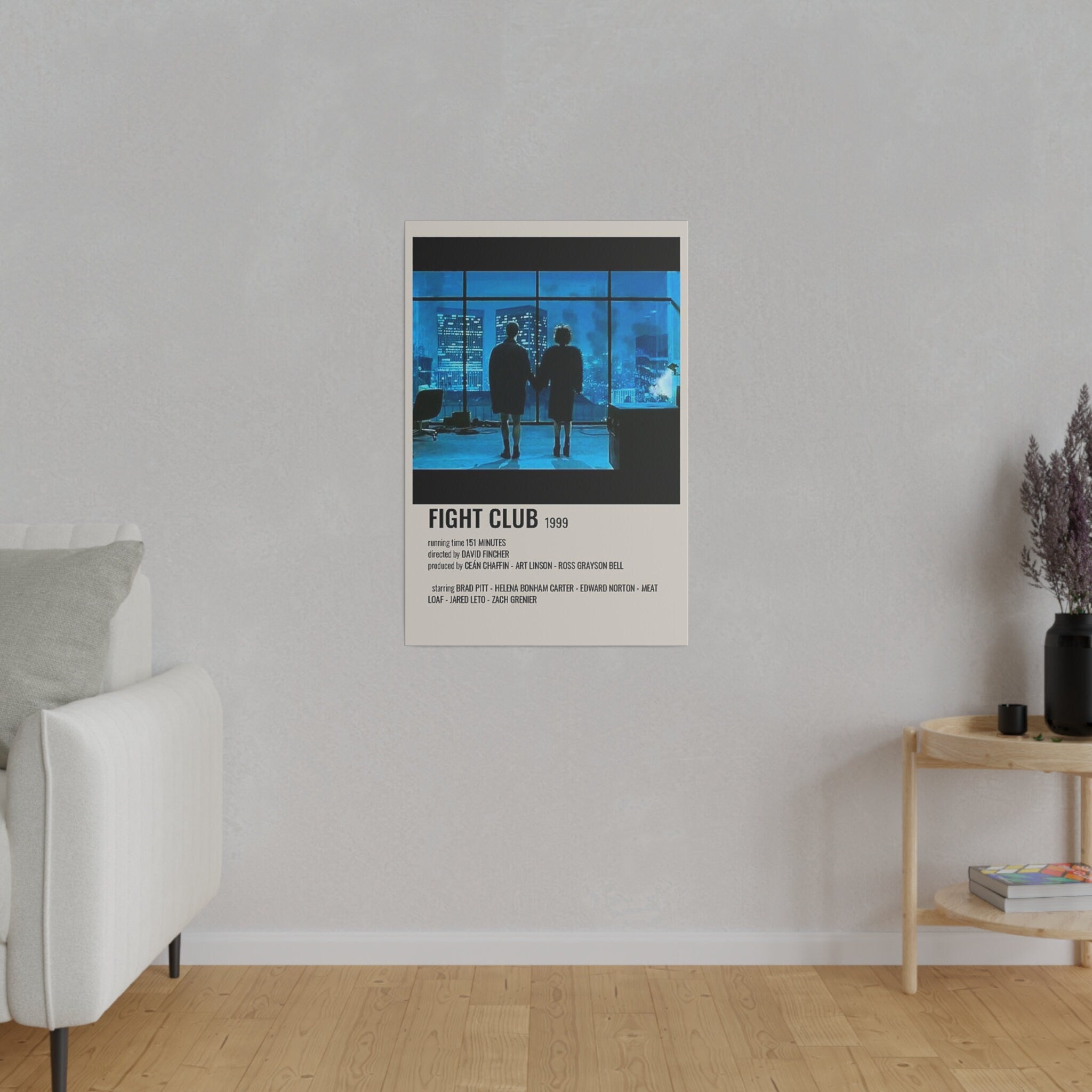 Fight Club Minimalist Movie Poster Custom Canvas Wall Print