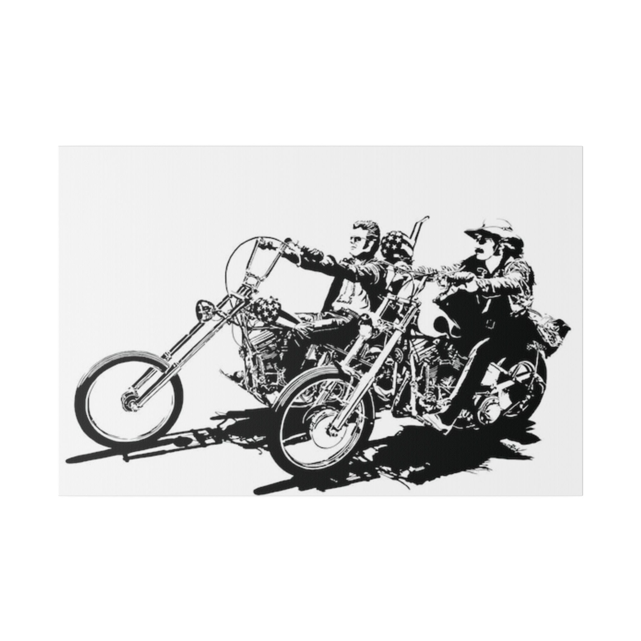 Easy Rider B/W Sketch Custom Canvas Wall Print