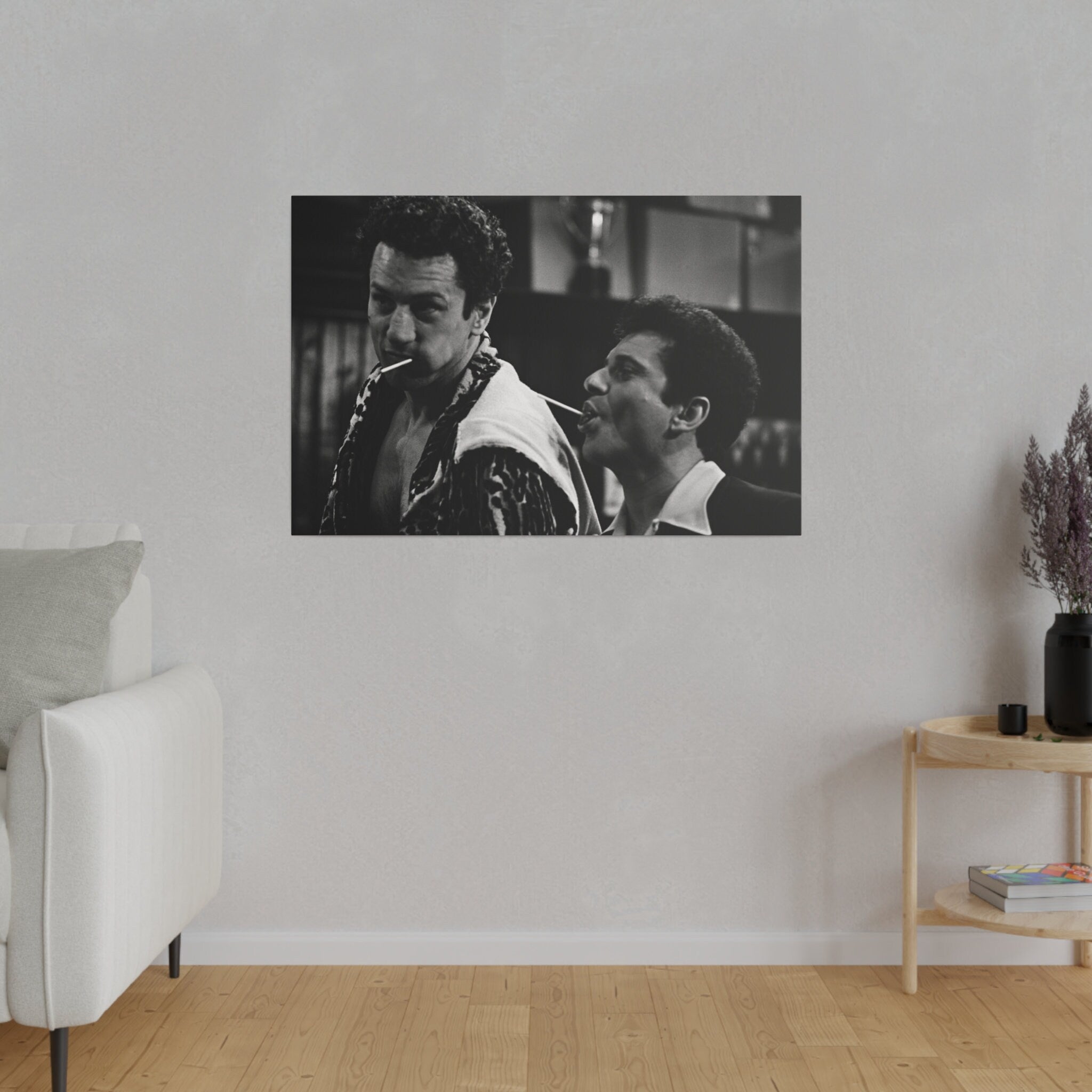 Raging Bull B/W Scene Deniro/Pesci Custom Canvas Wall Print