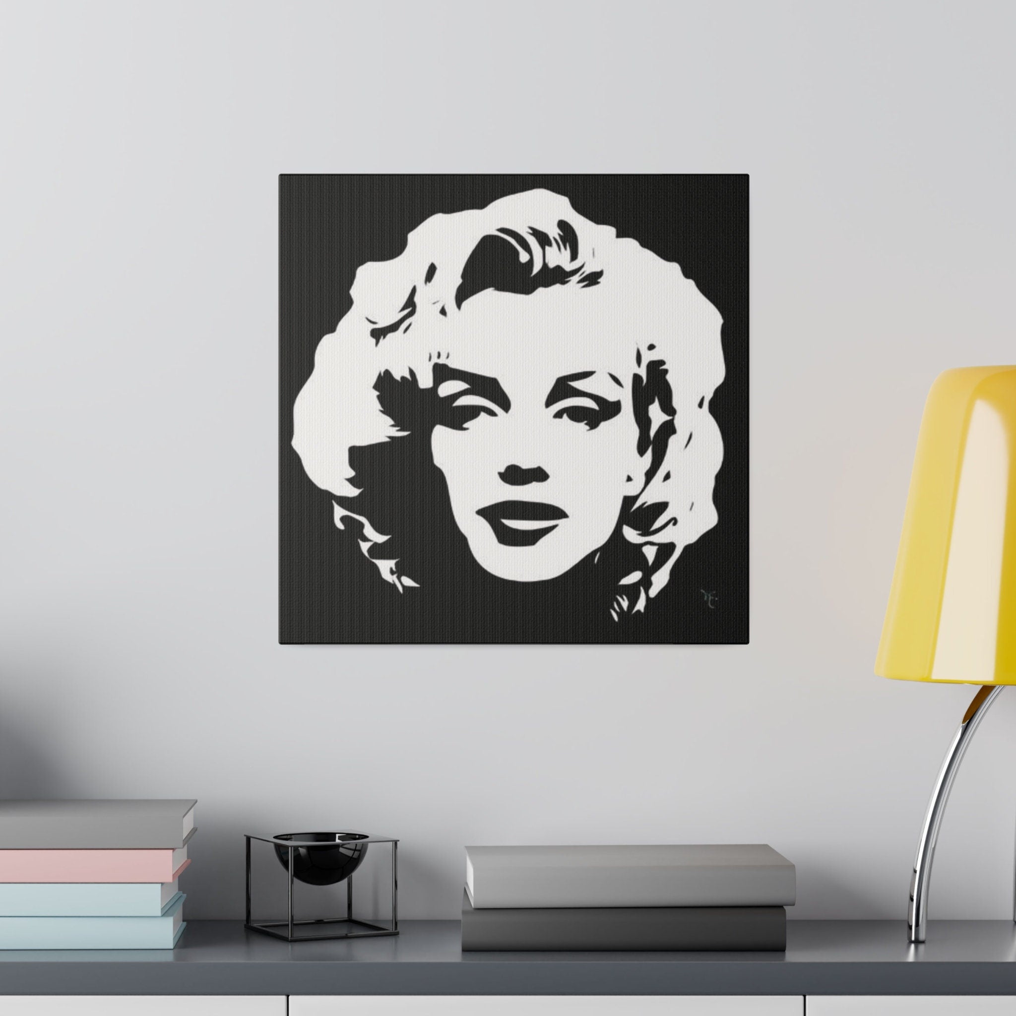 Marilyn Monroe B/W Silhouette Custom Canvas Wall Print