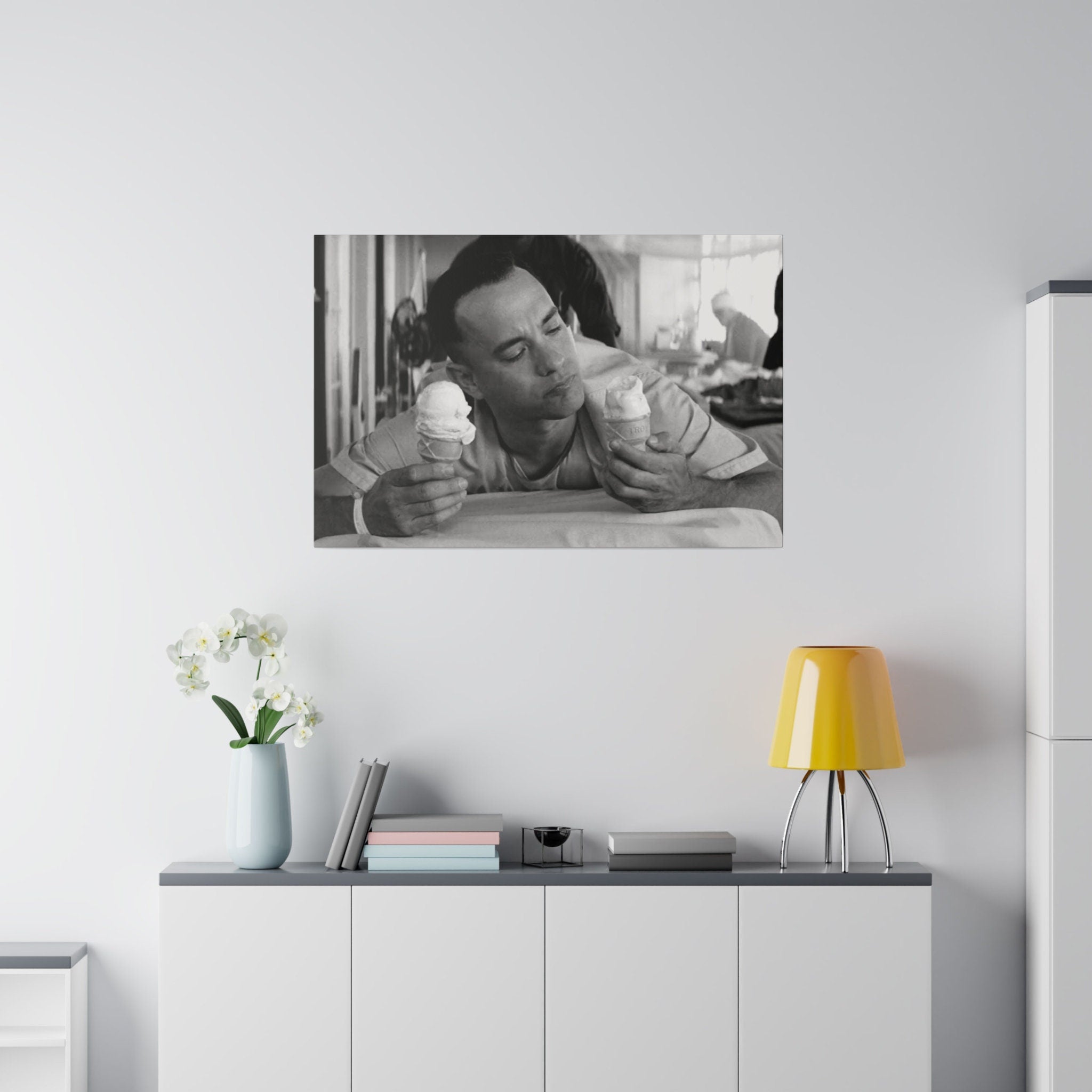 Forrest Gump Ice Cream B/W Custom Canvas Wall Print