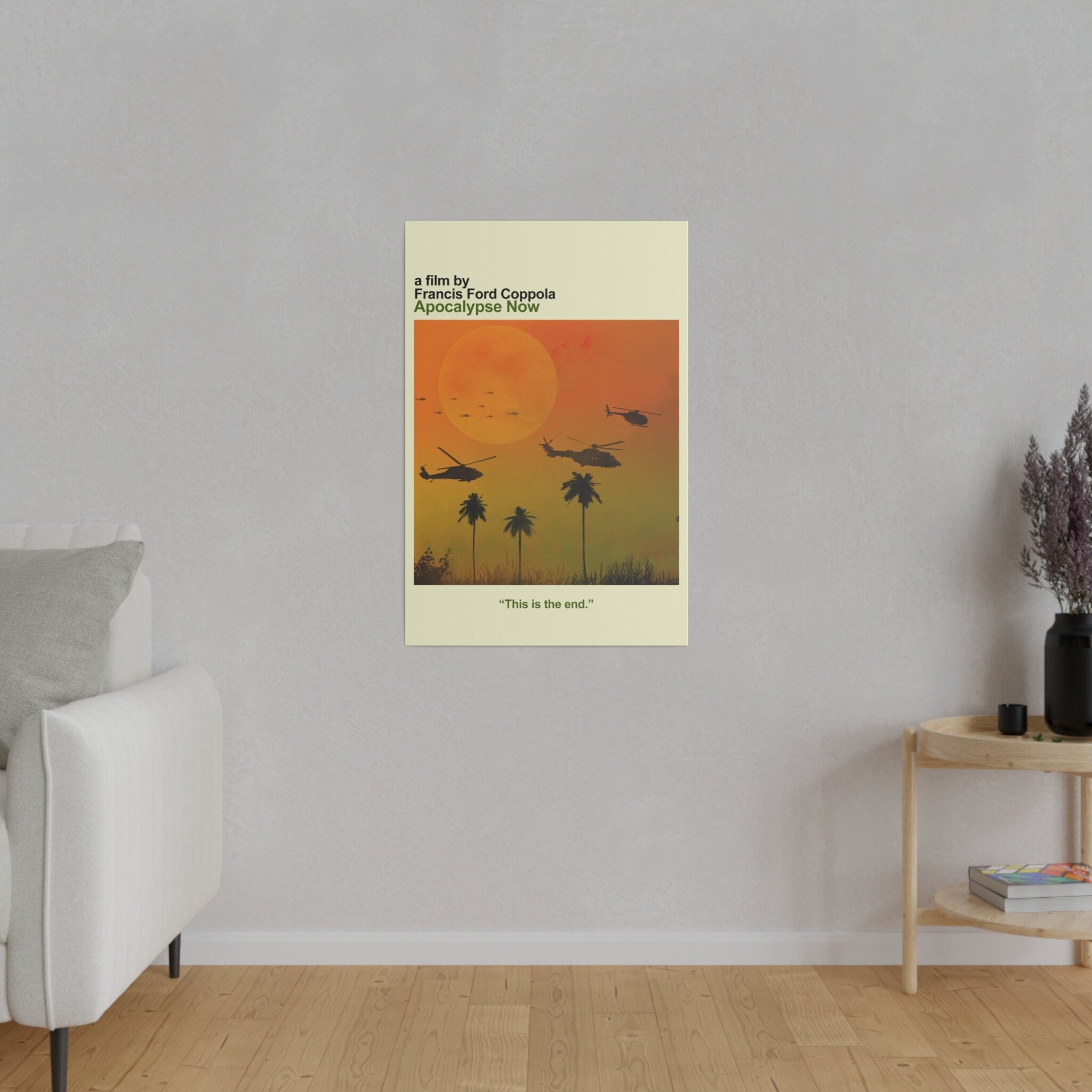 Apocalypse Now Minimalist Movie Poster Custom Canvas Wall Print