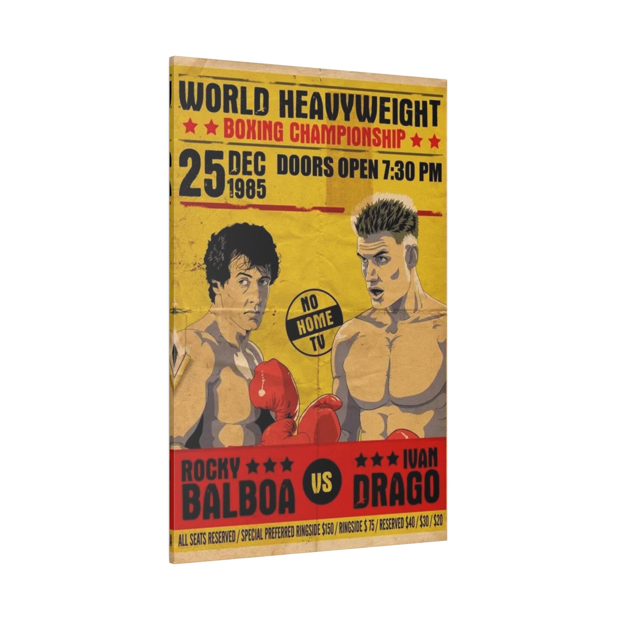 Rocky Vs. Ivan Drago Fight Poster Custom Canvas Wall Print