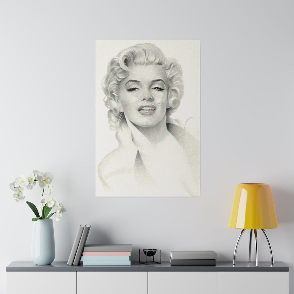 Marilyn Monroe Art Sketch Custom Canvas Wall Print
