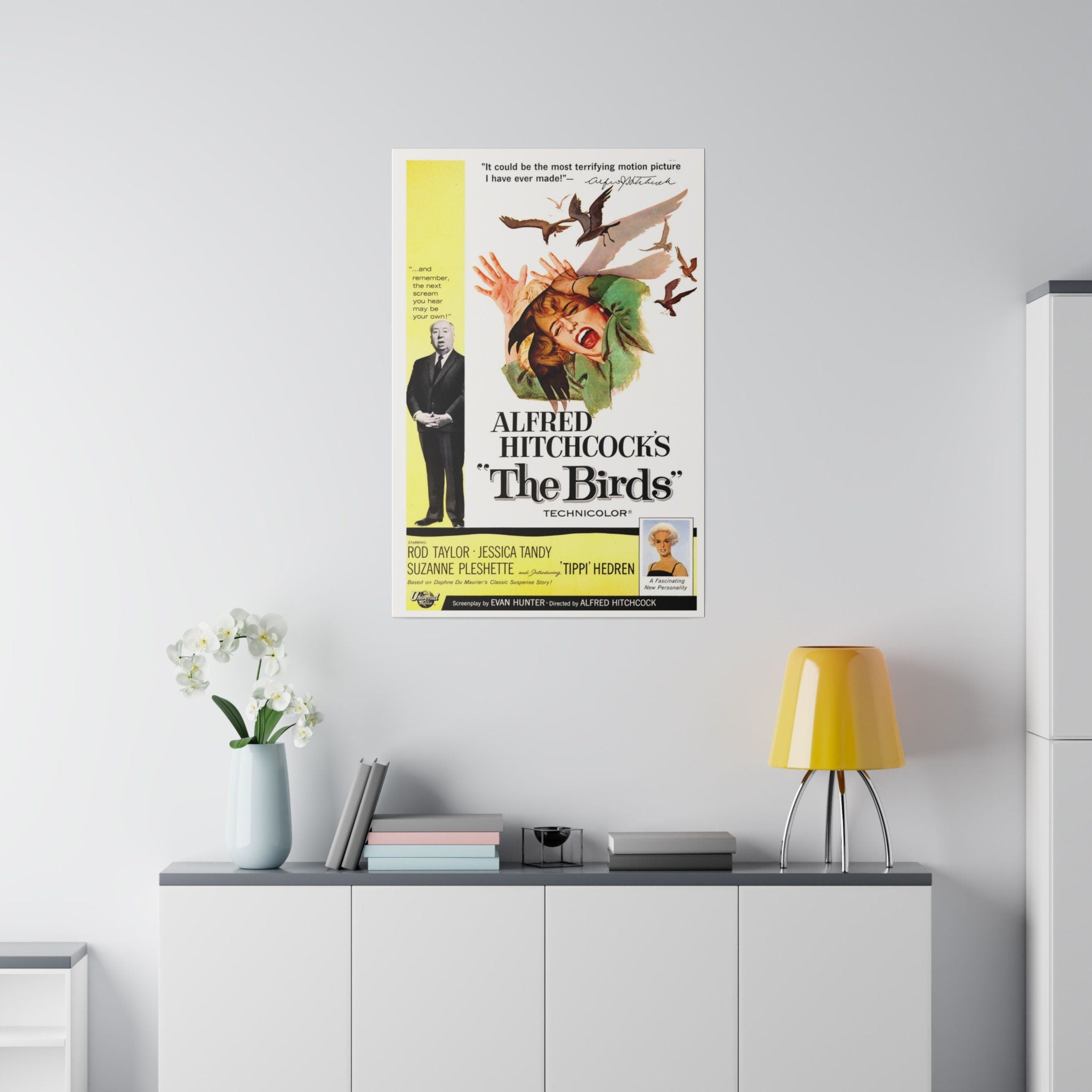 Alfred Hitchcock's The Birds Vintage Movie Poster Custom Canvas Wall Print