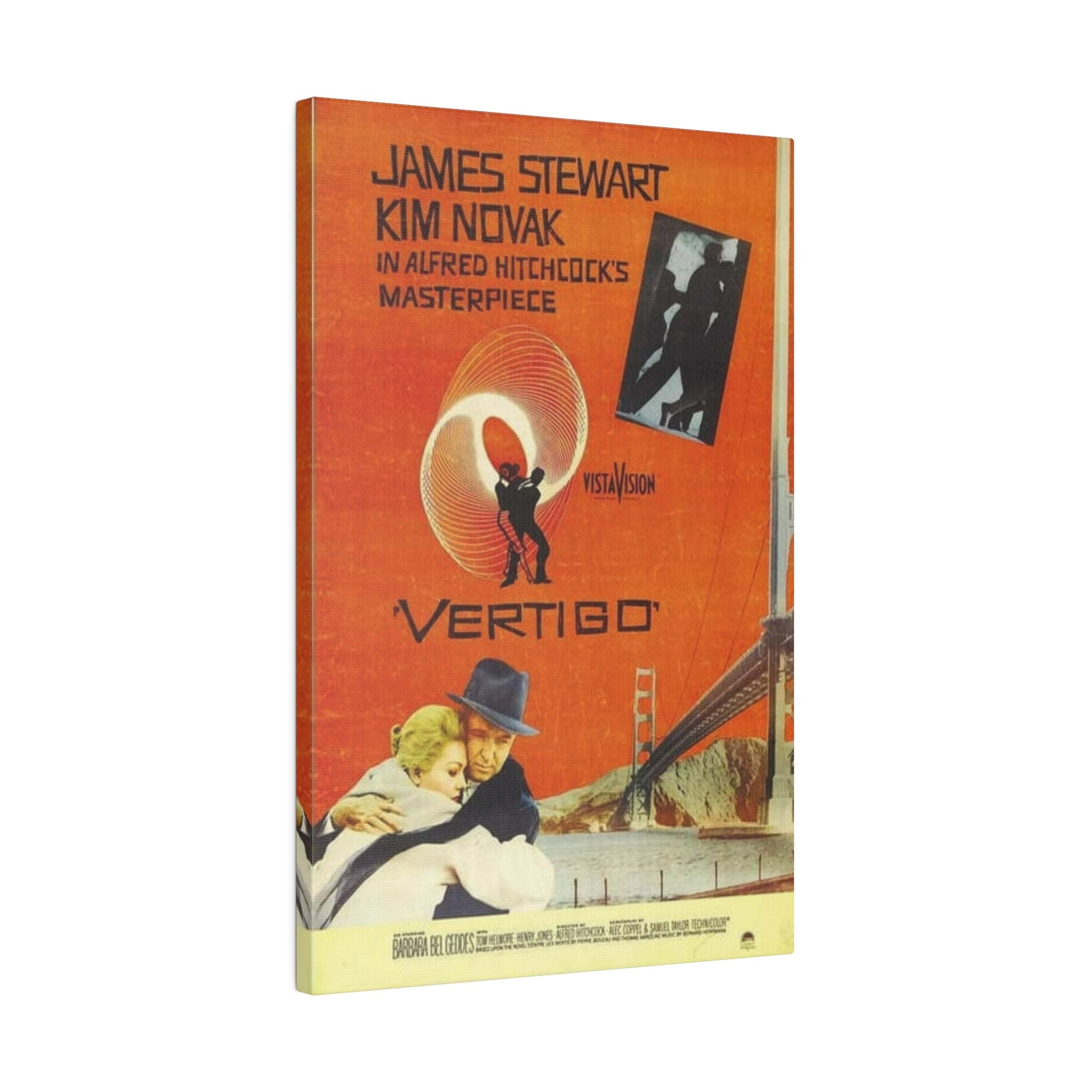 Alfred Hitchcock's Vertigo Vintage Movie Poster Custom Canvas Wall Print