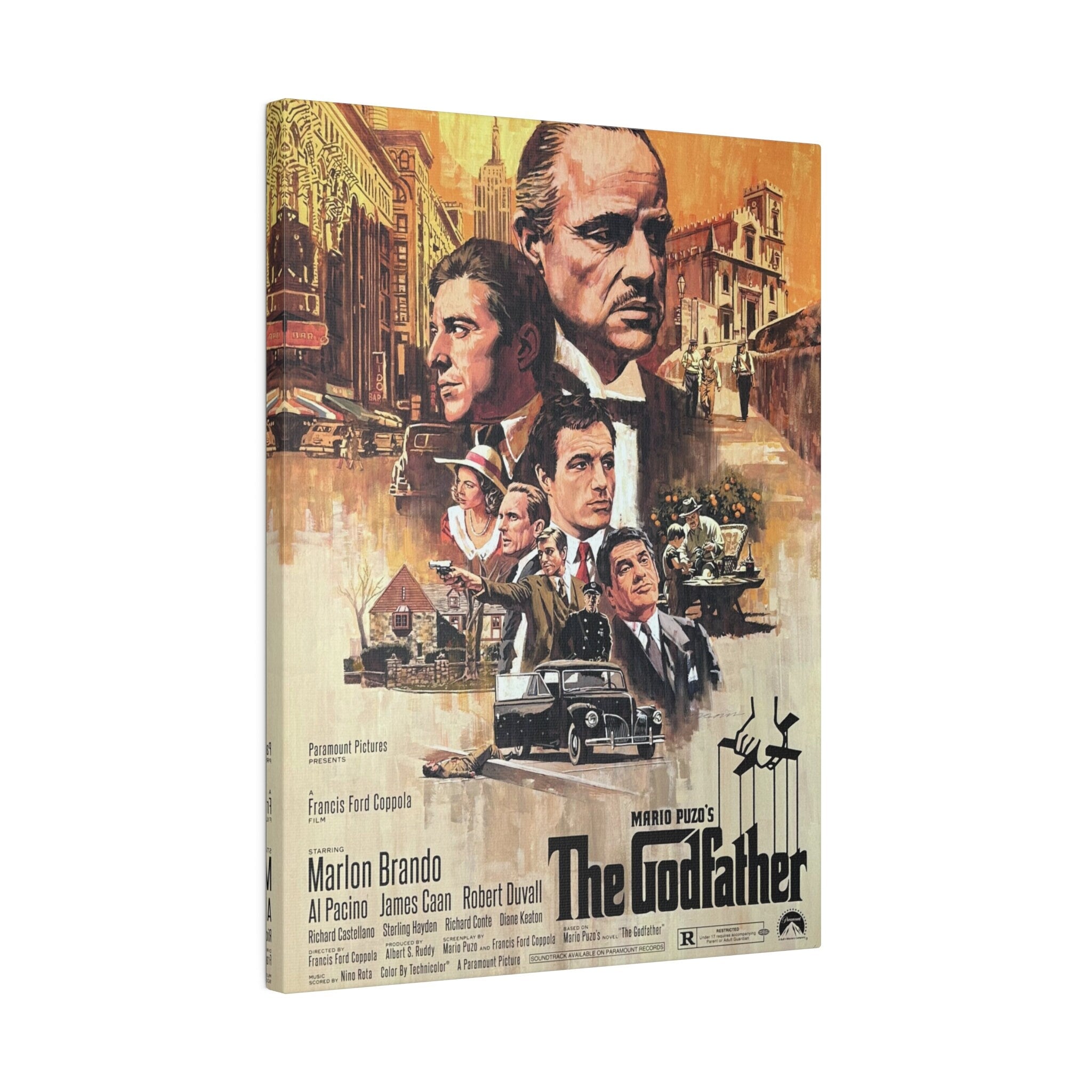The Godfather Animated Movie Poster Custom Canvas Wall Print
