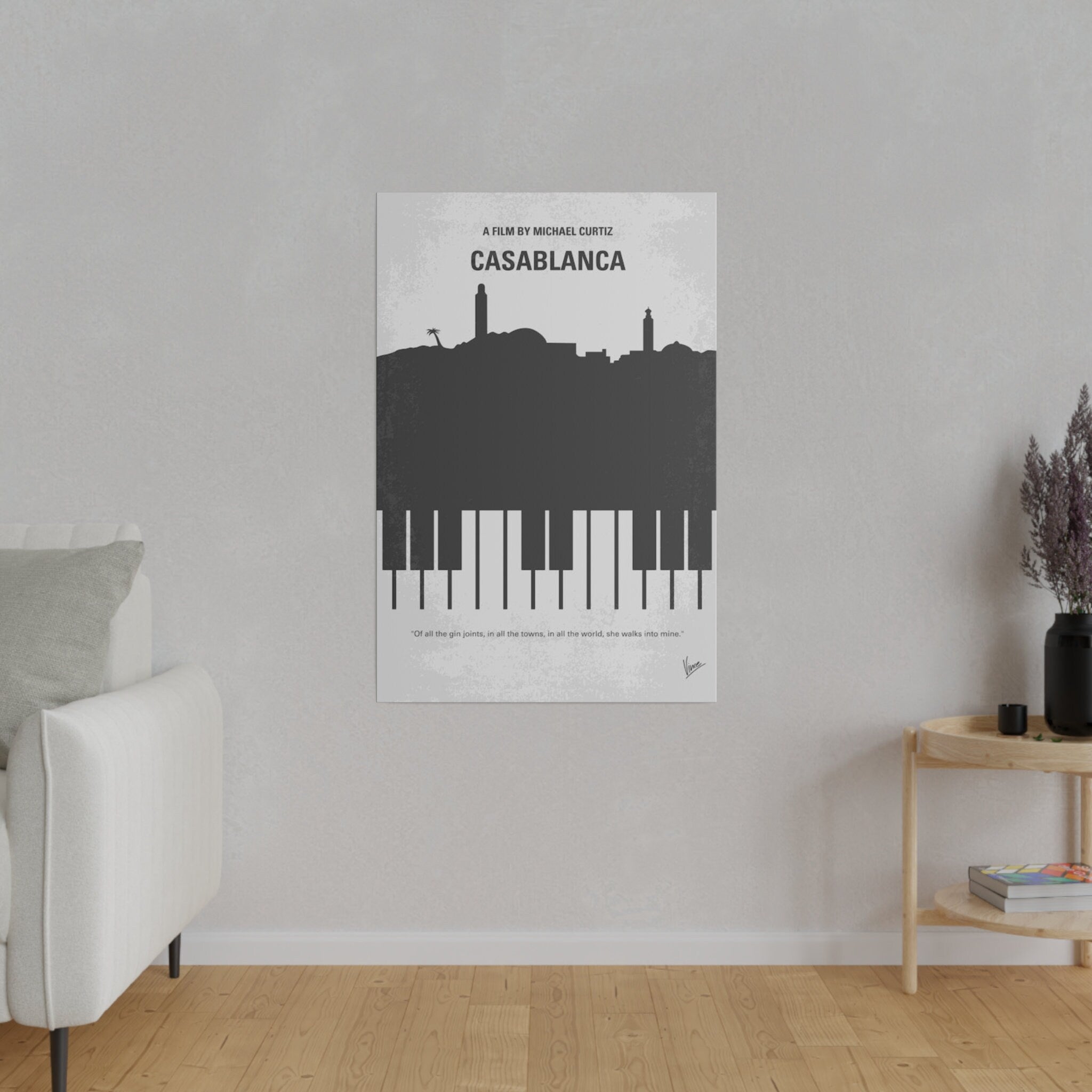 Casablanca Alternate Movie Poster Custom Canvas Wall Print
