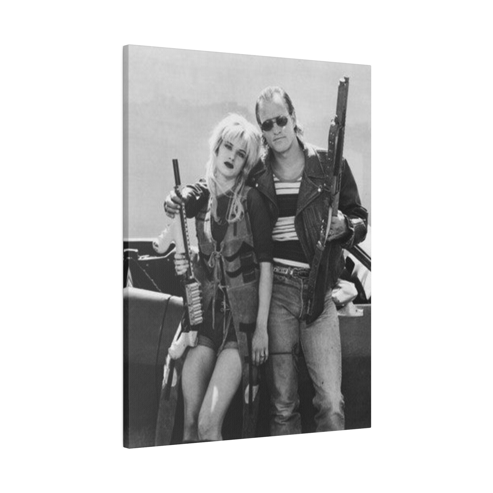 Natural Born Killers Mickey And Mallory B/W Custom Canvas Wall Print
