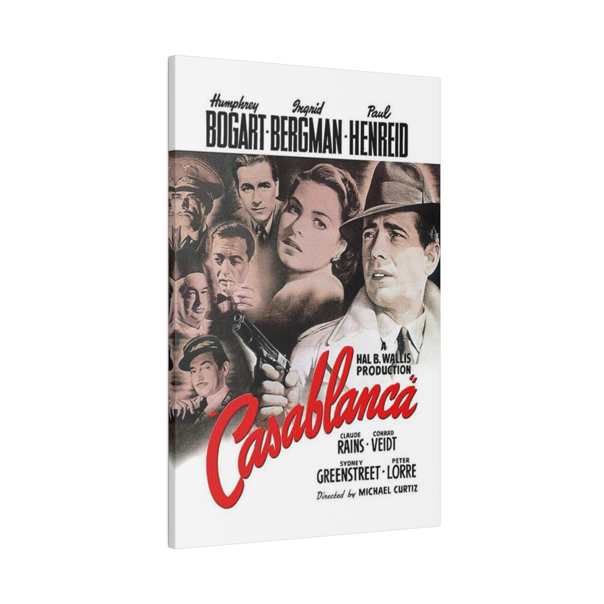 Casablanca Vintage Movie Poster Custom Canvas Wall Print