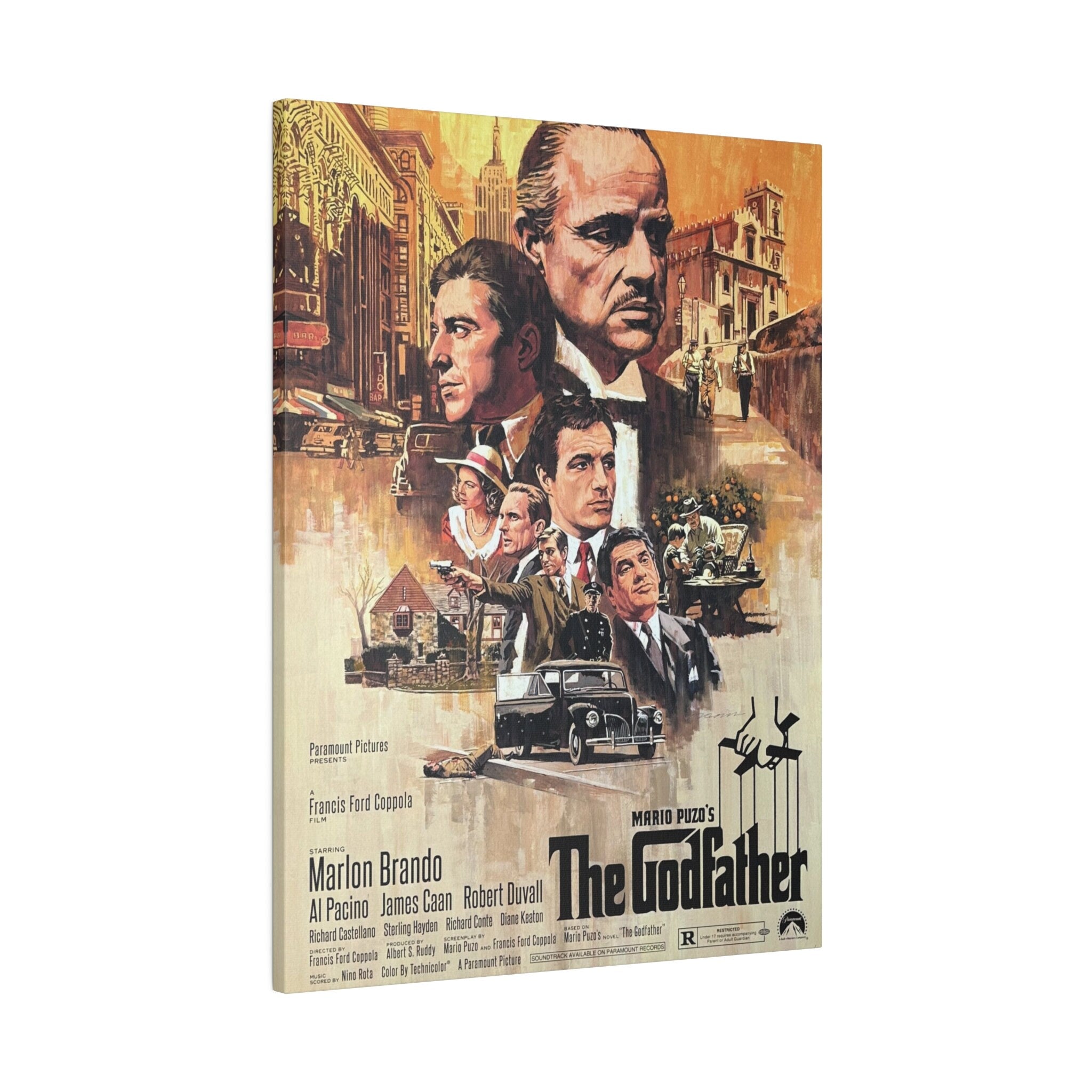 The Godfather Animated Movie Poster Custom Canvas Wall Print