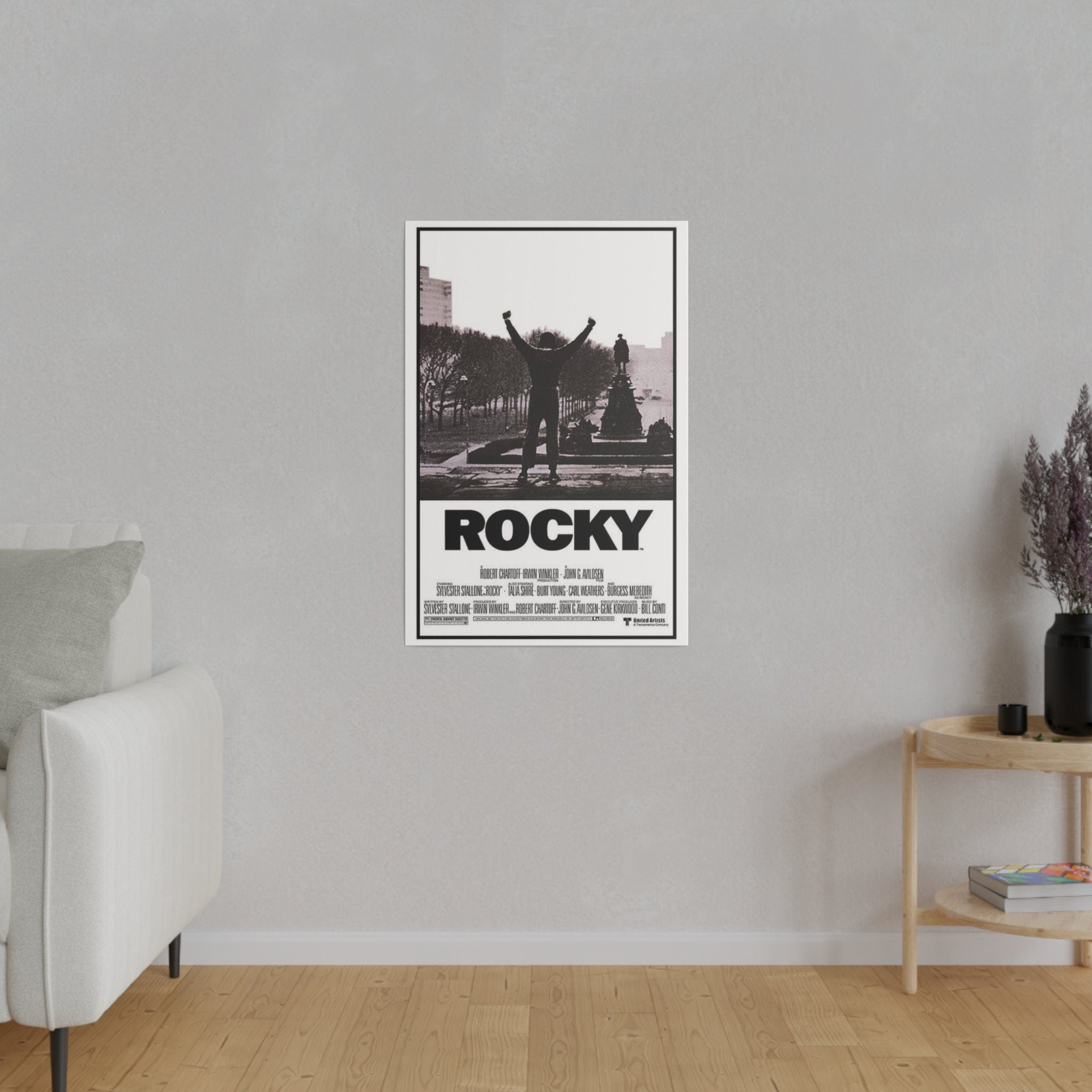 Rocky B/W Movie Poster Custom Canvas Wall Print