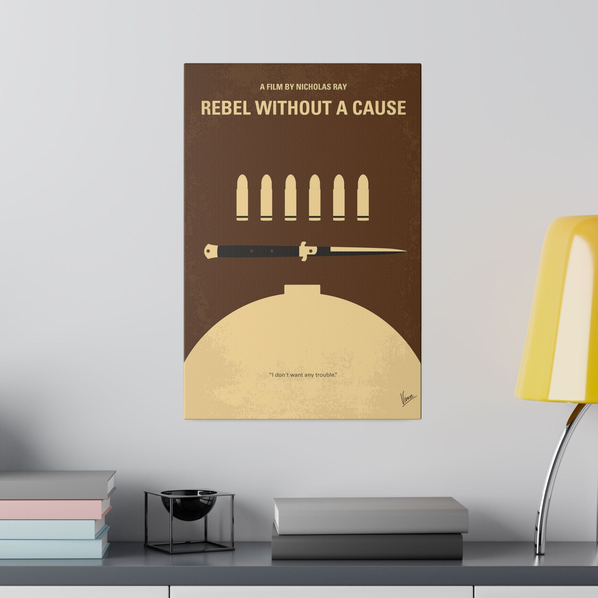 James Dean Rebel Without A Cause Minimalist Movie Poster Custom Canvas Wall Print