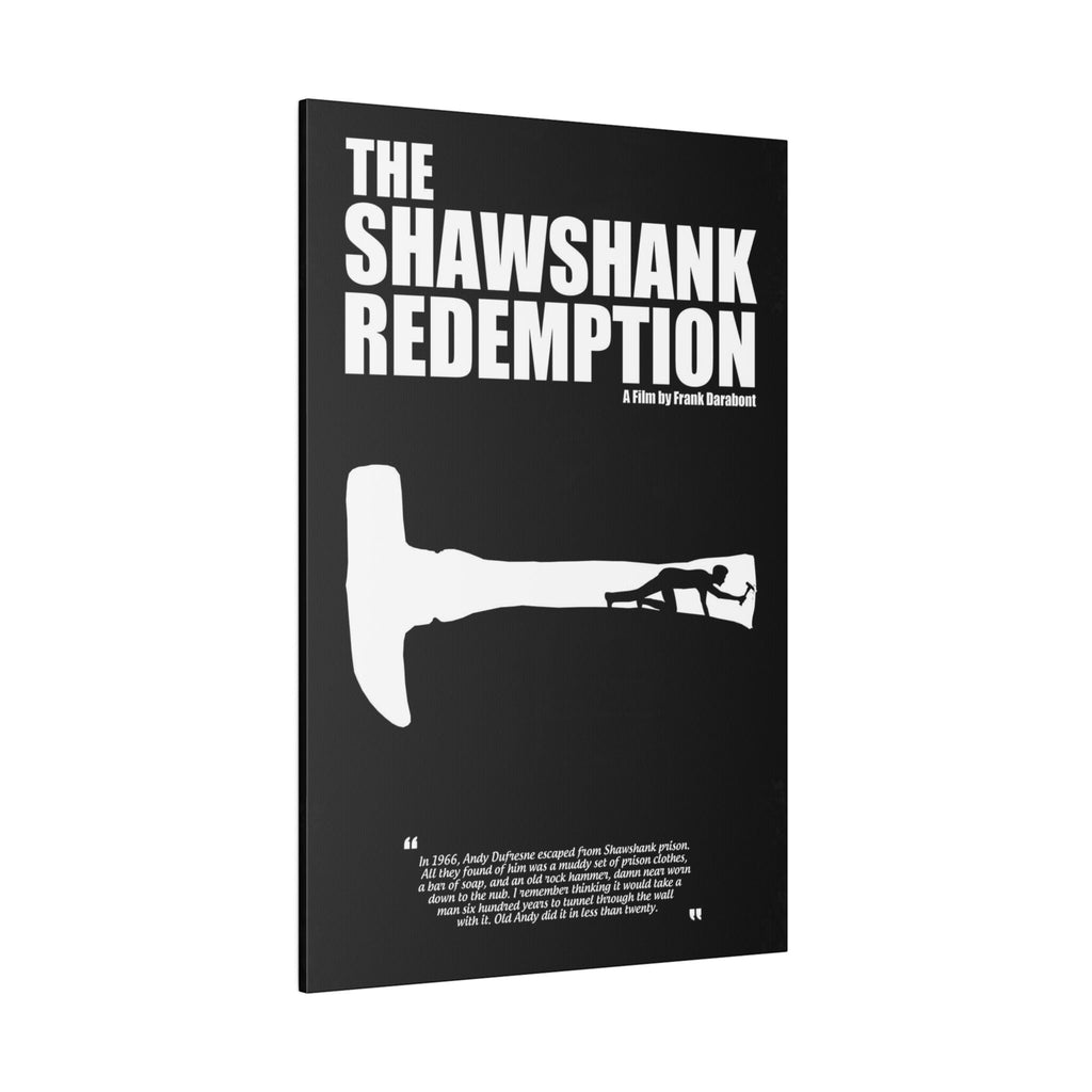 The Shawshank Redemption B/W Movie Poster Custom Canvas Wall Print