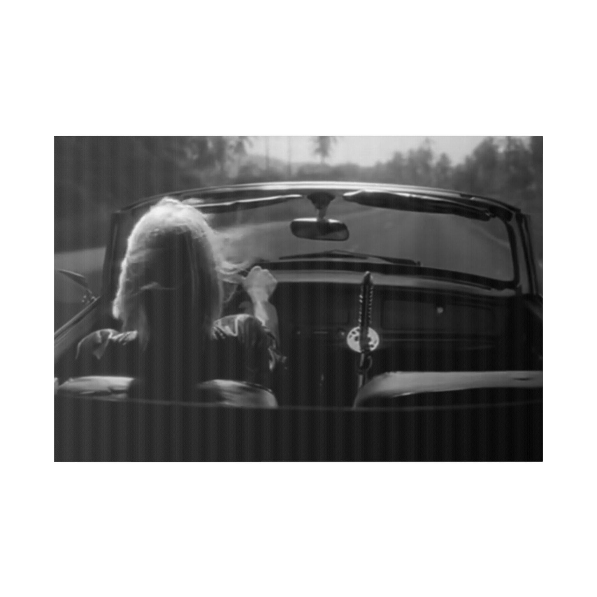 Kill Bill B/W Driving Custom Canvas Wall Print