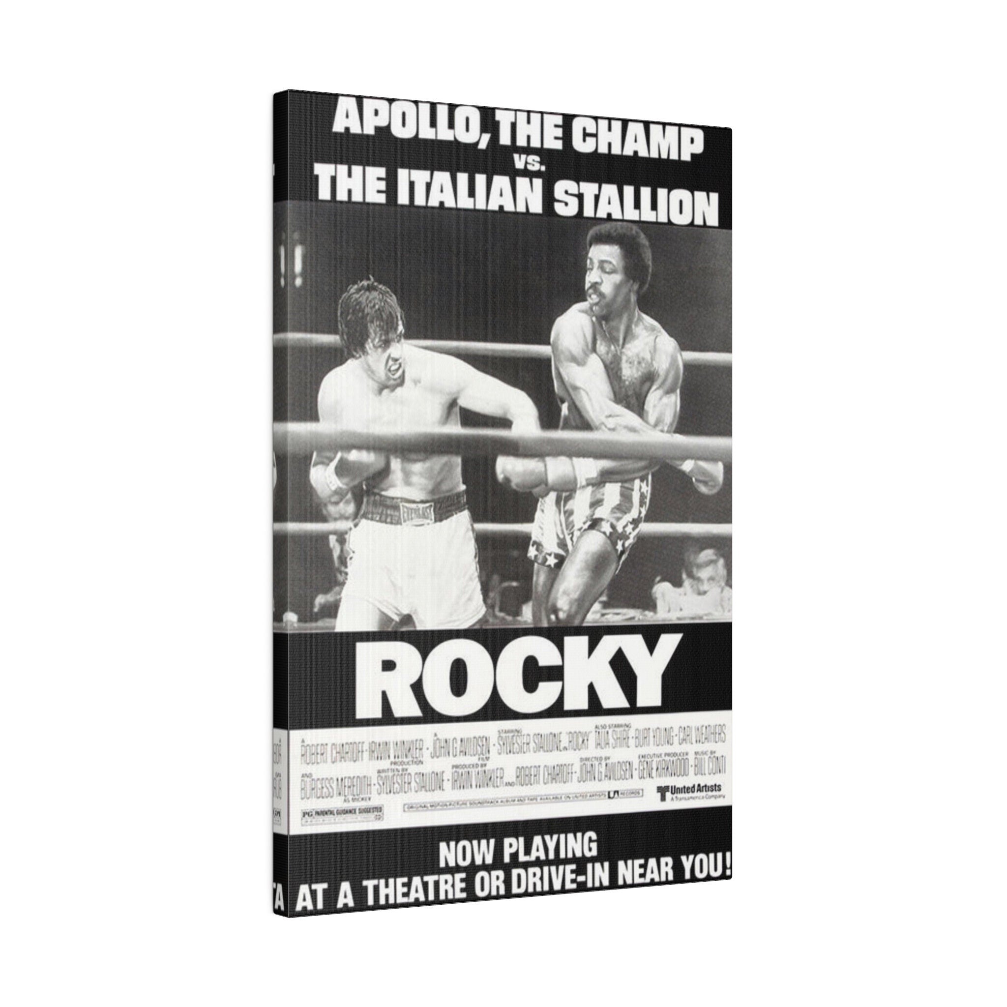 Rocky Vs. Apollo Movie Poster Custom Canvas Wall Print