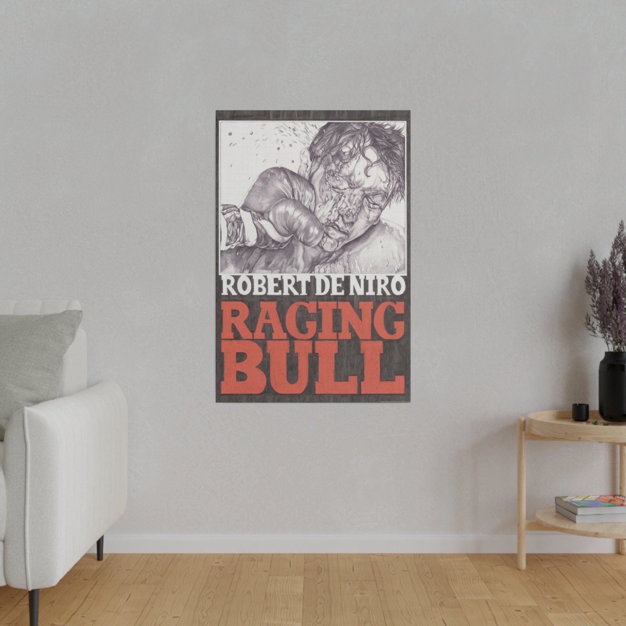 Raging Bull Sketched Poster Custom Canvas Wall Print