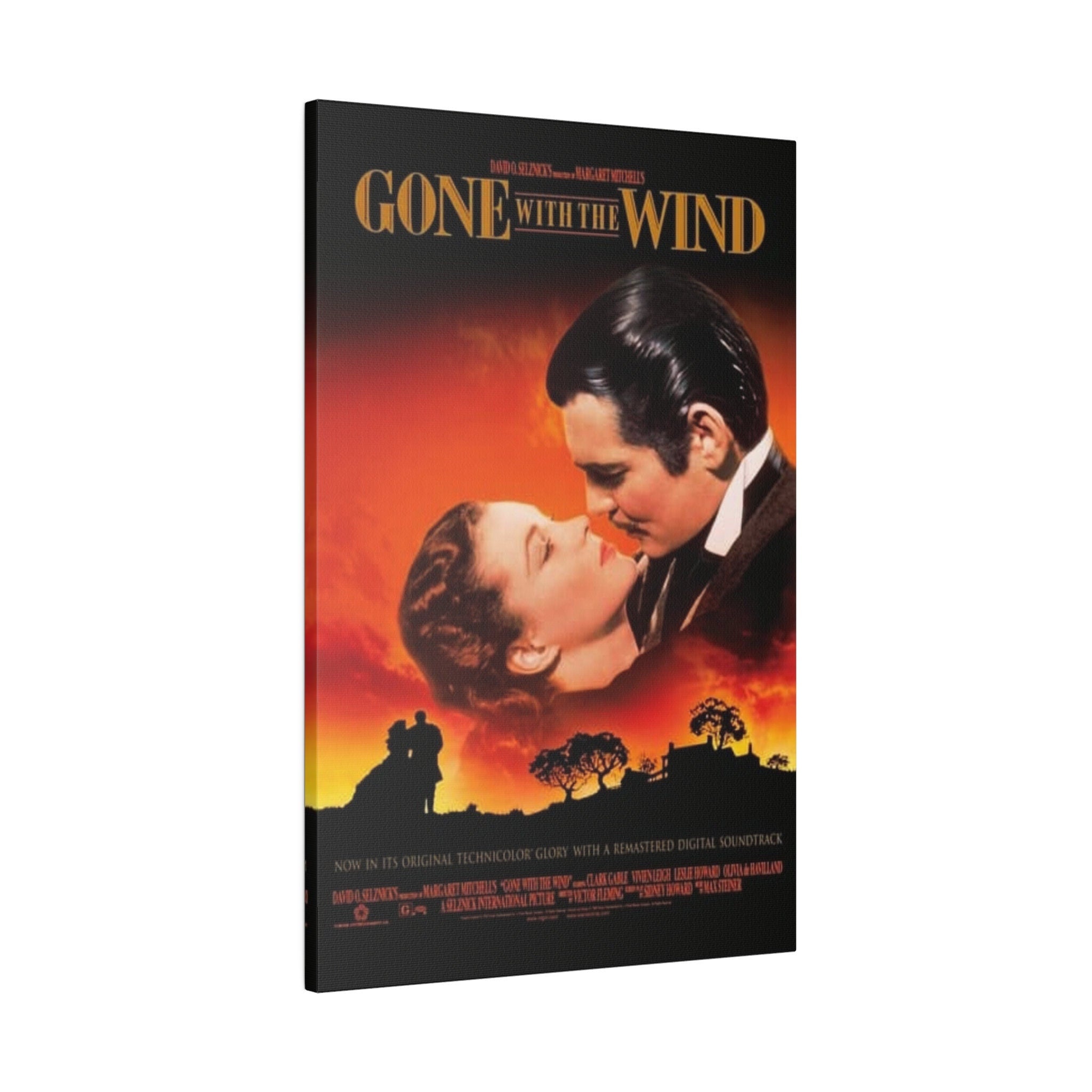 Gone With The Wind Movie Poster Custom Canvas Wall Print