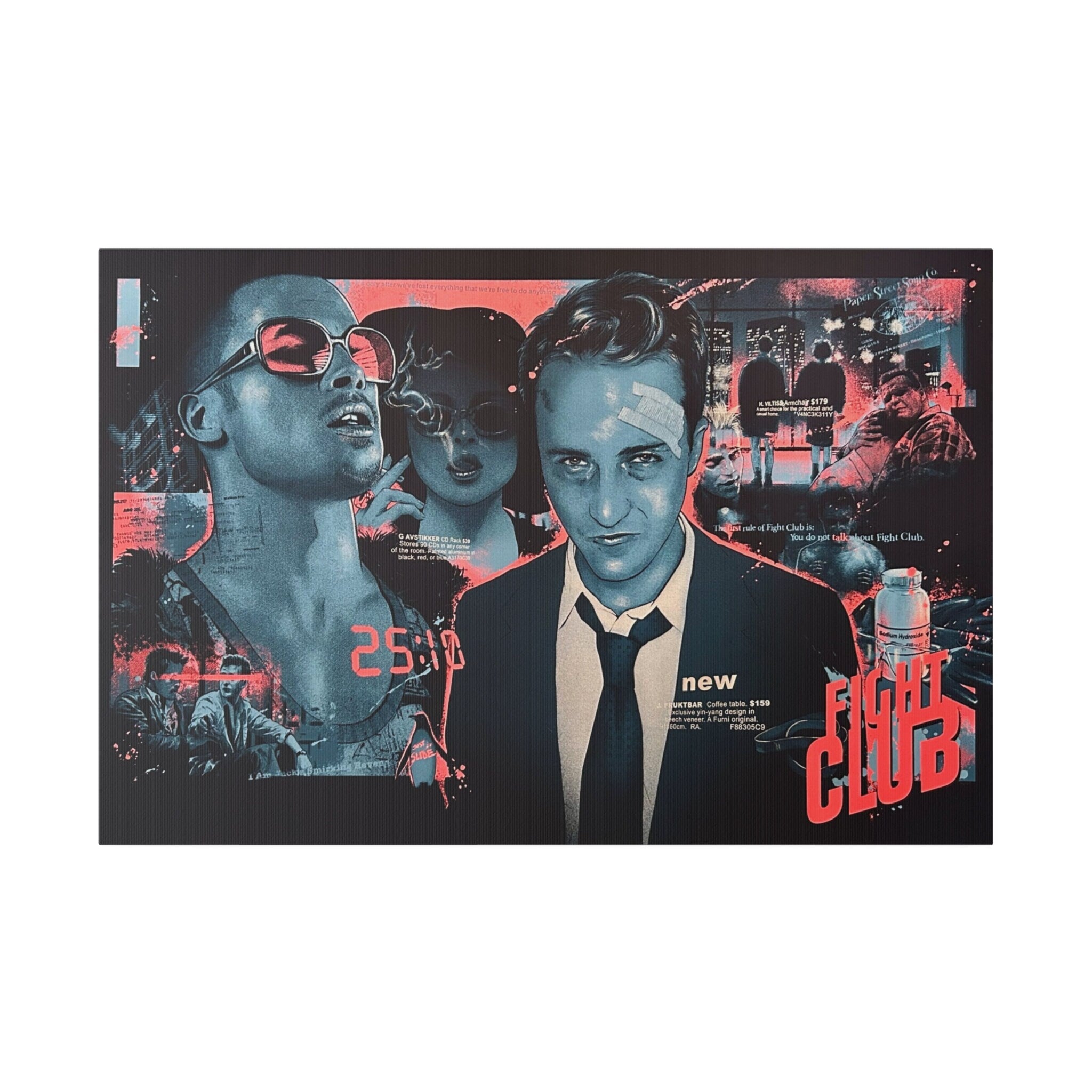 Fight Club Abstract Poster Custom Canvas Wall Print