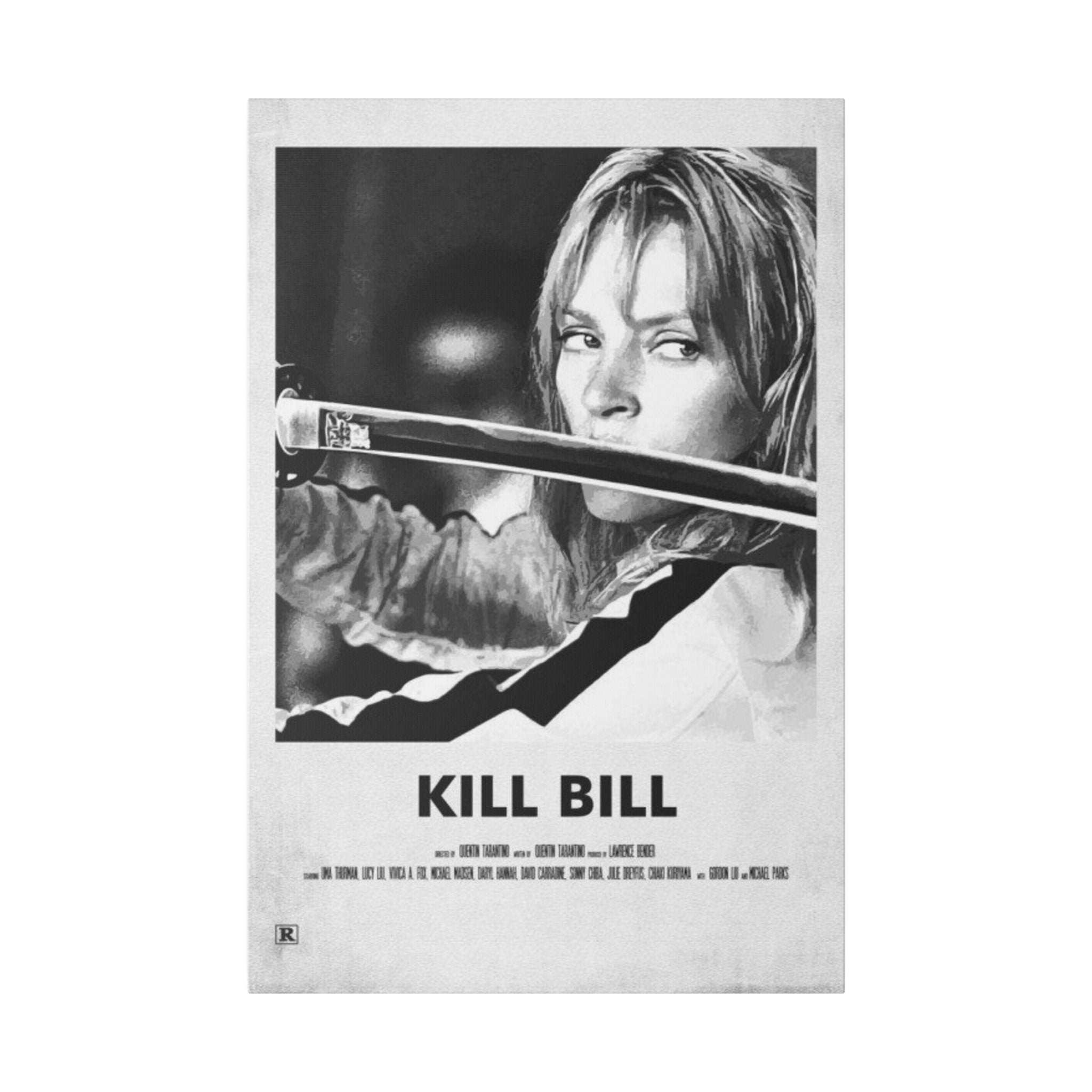 Kill Bill B/W Movie Poster Custom Canvas Wall Print