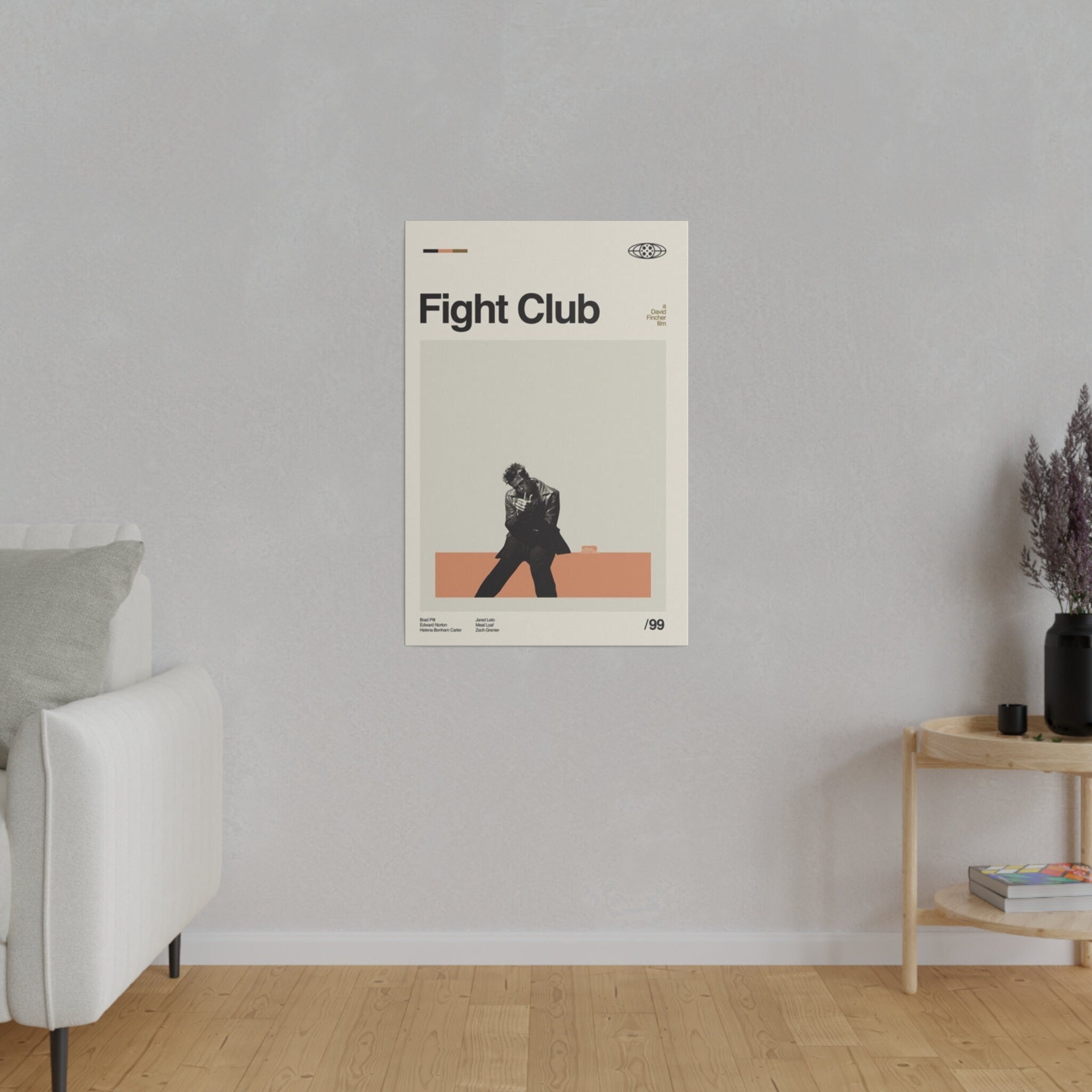 Fight Club Minimalist Movie Poster Custom Canvas Wall Print