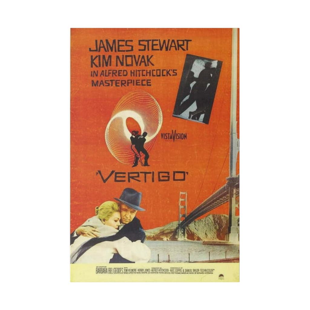 Alfred Hitchcock's Vertigo Vintage Movie Poster Custom Canvas Wall Print