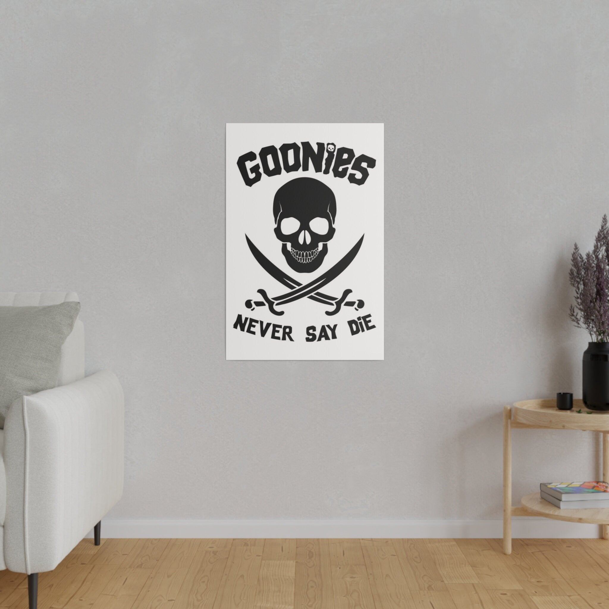 Goonies Never Say Die B/W Custom Canvas Wall Print