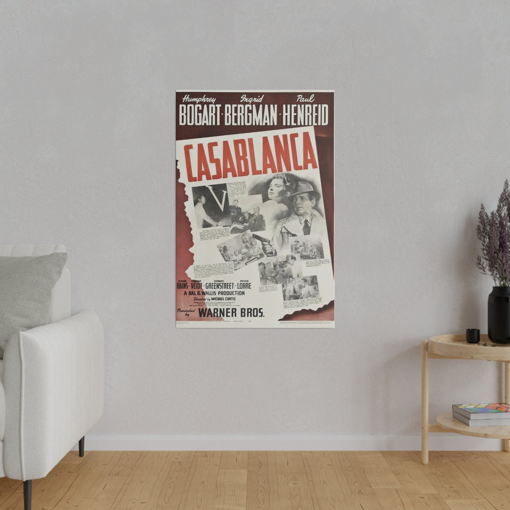 Casablanca Vintage Movie Poster Custom Canvas Wall Print
