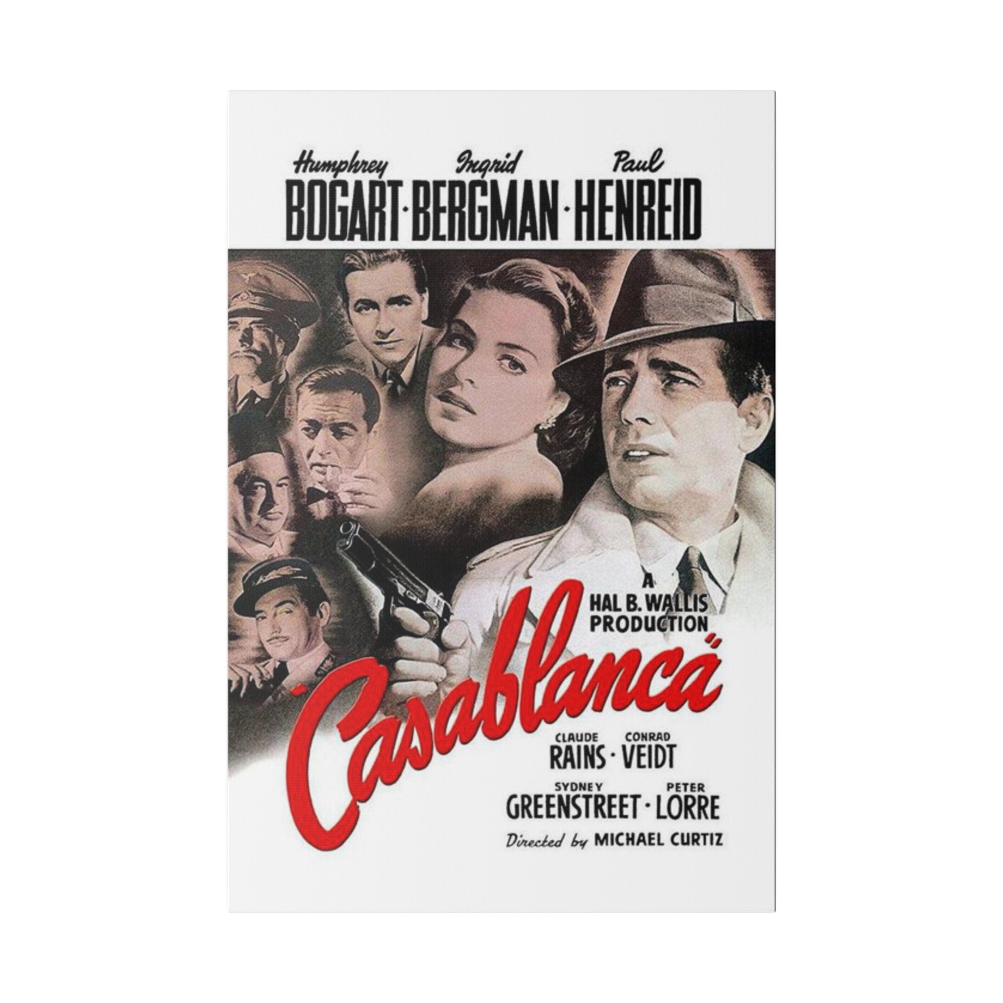 Casablanca Vintage Movie Poster Custom Canvas Wall Print