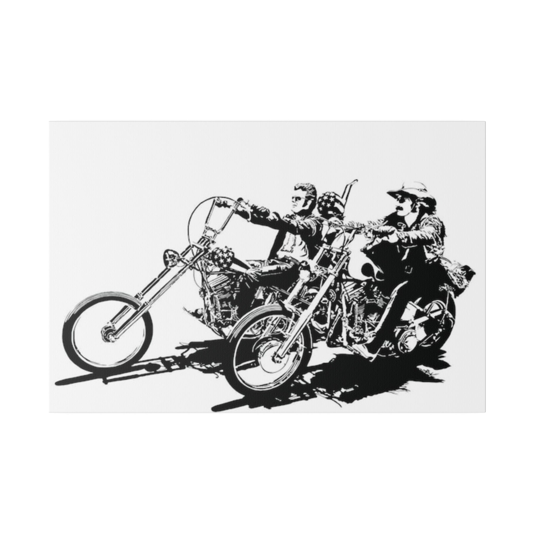 Easy Rider B/W Sketch Custom Canvas Wall Print