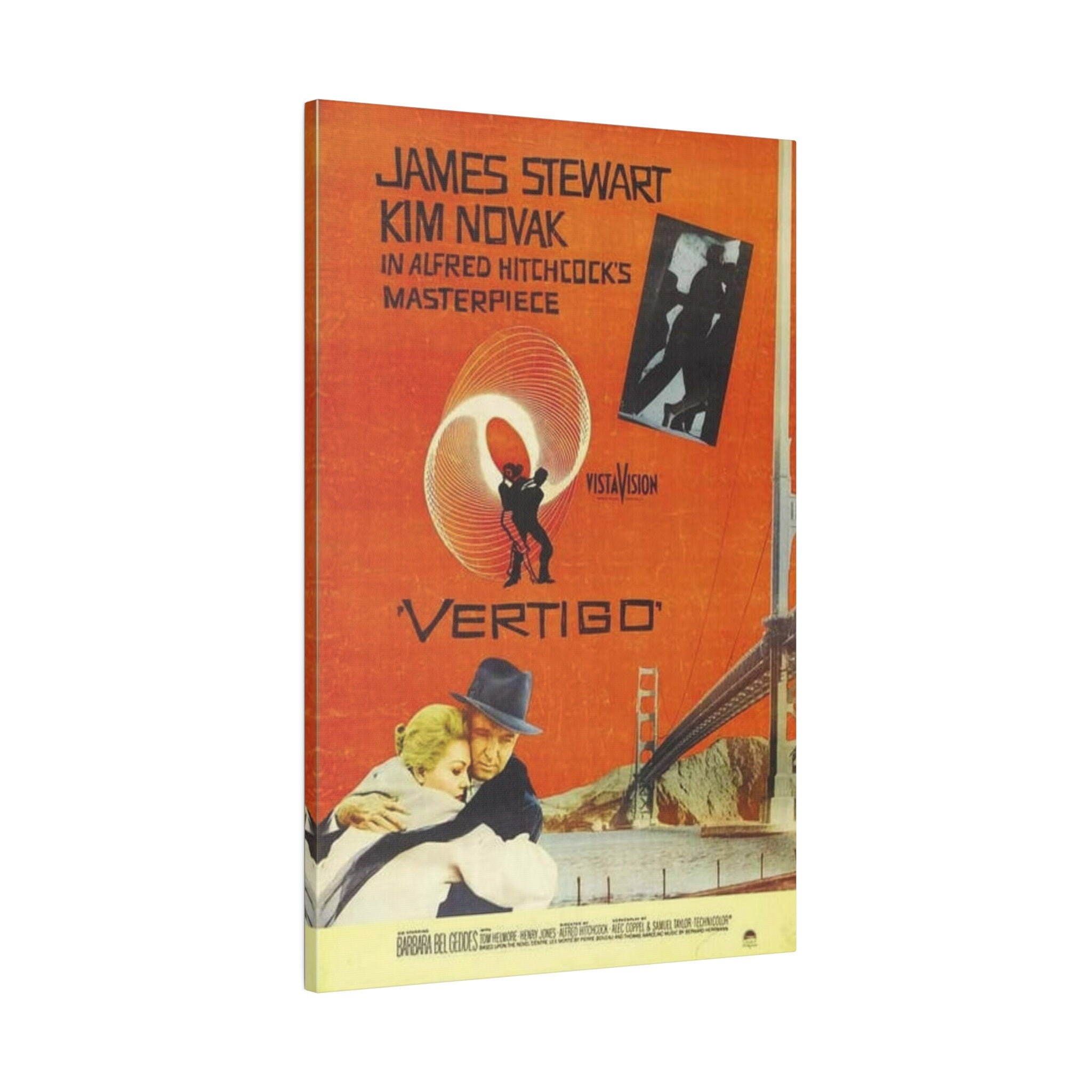 Alfred Hitchcock's Vertigo Vintage Movie Poster Custom Canvas Wall Print