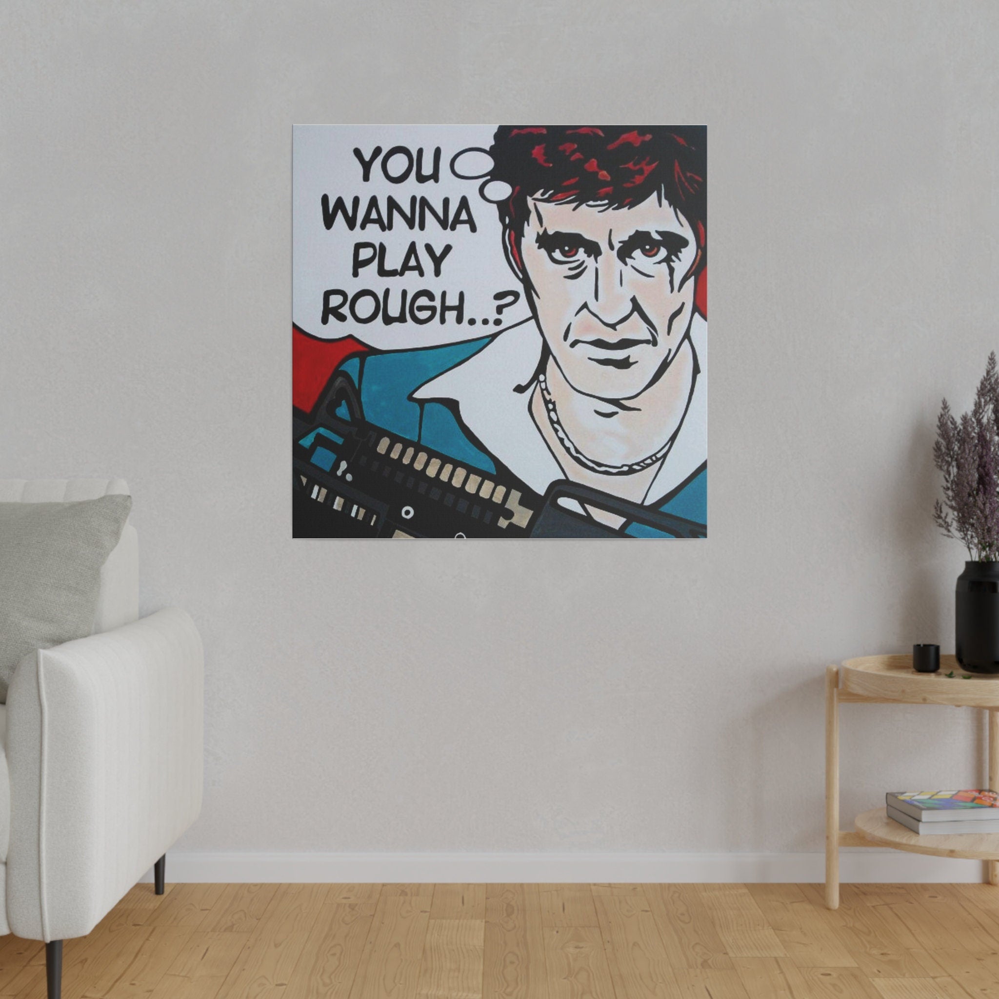 Scarface Comic Book Style Custom Canvas Wall Print