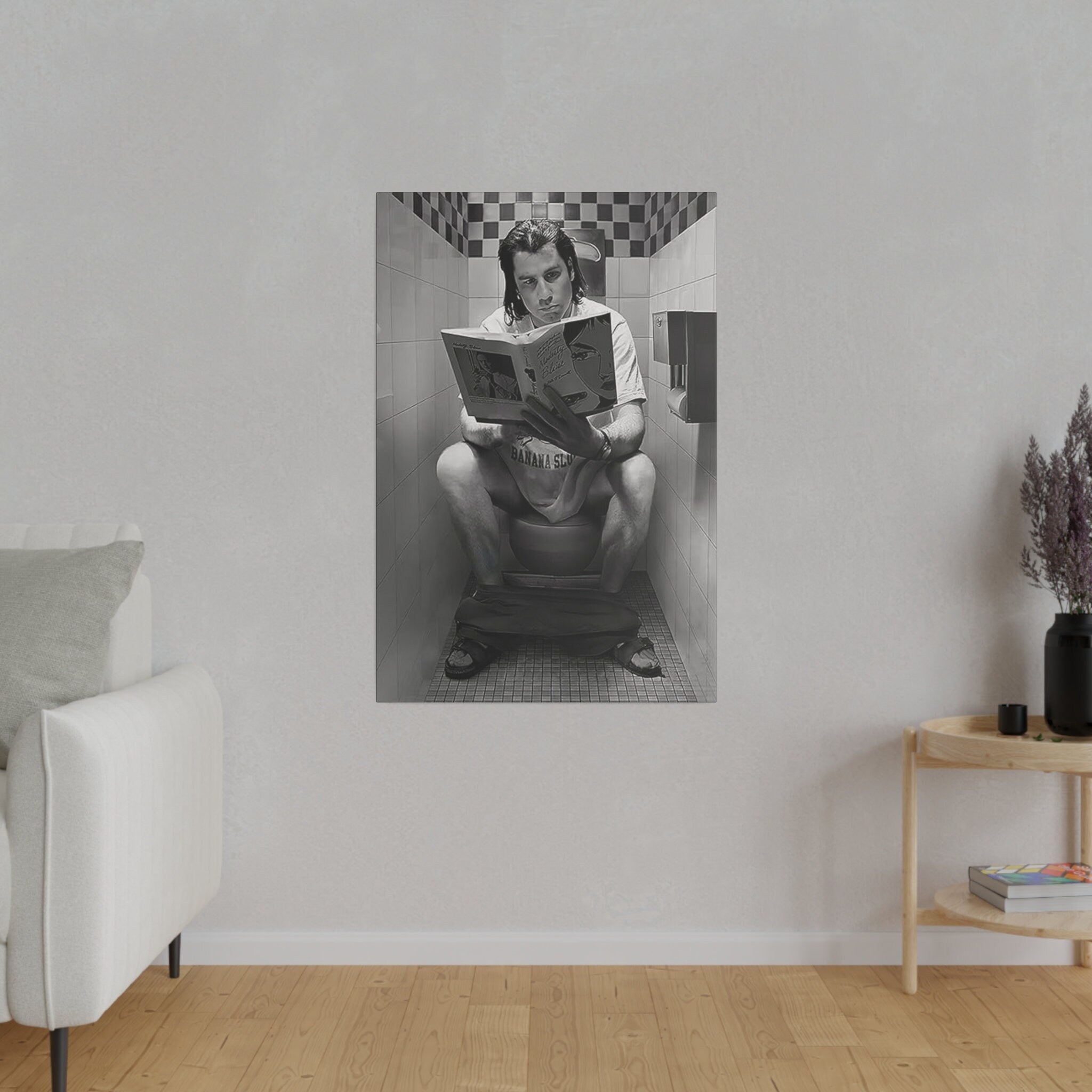 Pulp Fiction Vincent Vega Toilet Custom Canvas Wall Print