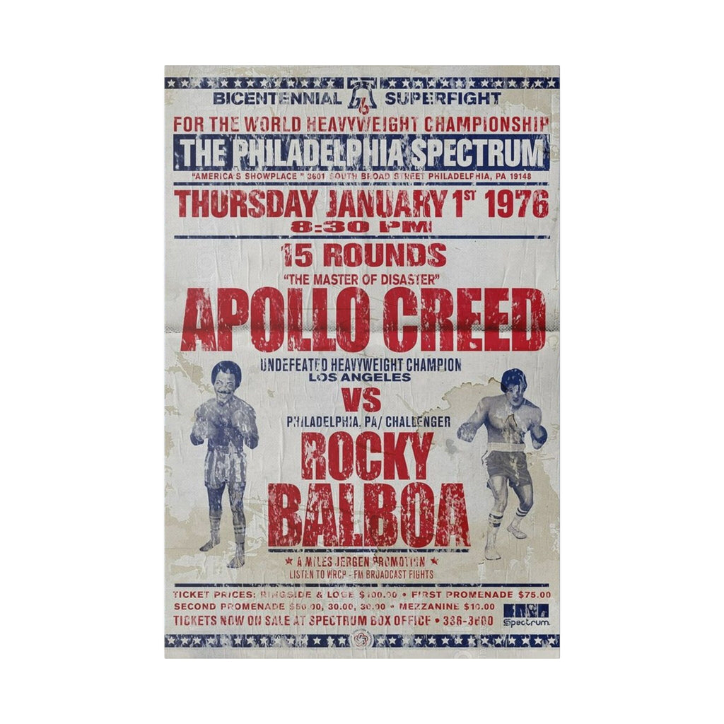 Rocky Vs. Apollo Fight Poster Custom Canvas Wall Print