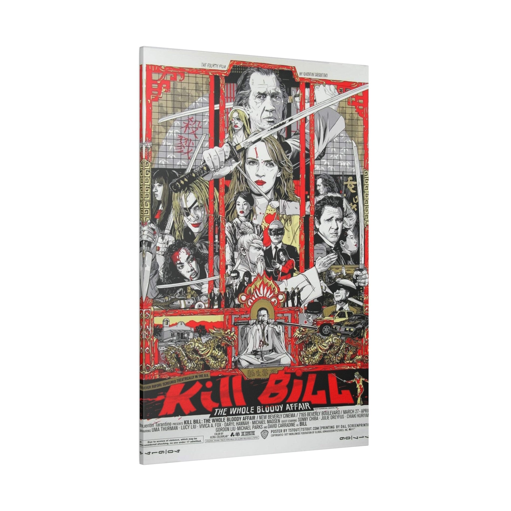 Kill Bill Animated Comic Movie Poster Custom Canvas Wall Print