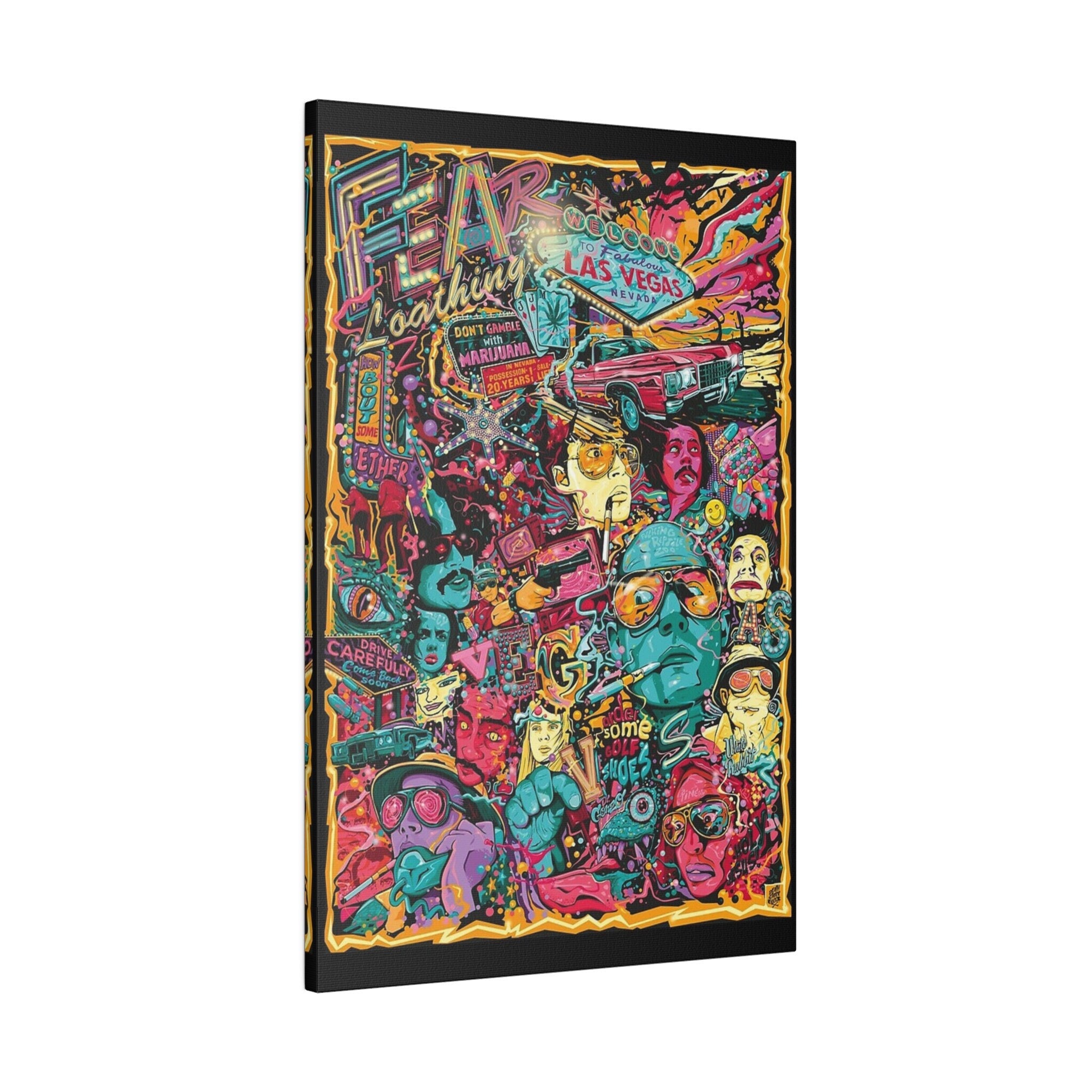 Fear and Loathing In Las Vegas Abstract Animated Poster Custom Canvas Wall Print