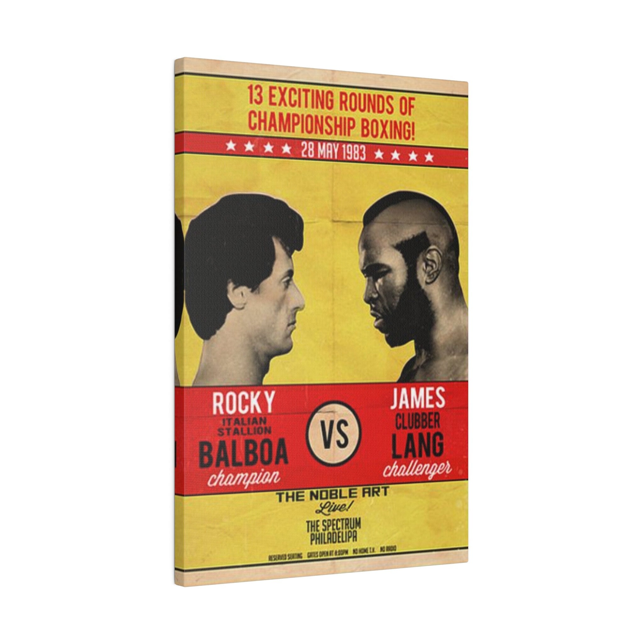 Rocky Vs. James Clubber Lang Fight Poster Custom Canvas Wall Print