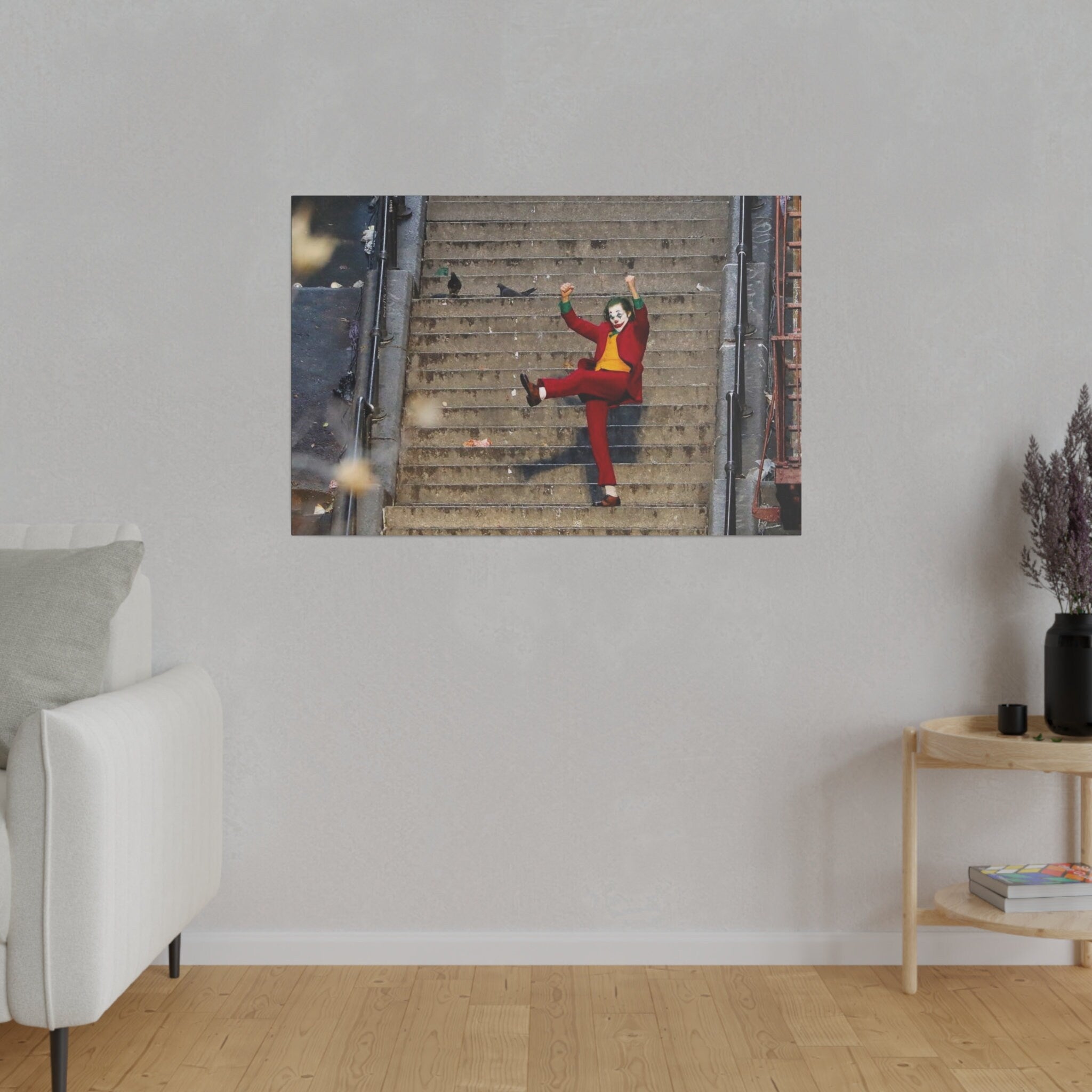 Joker Stairs Dance Color Photograph Custom Canvas Wall Print