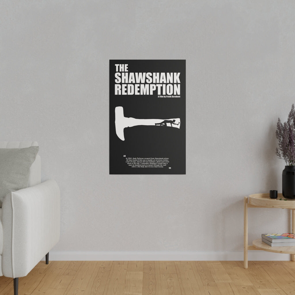 The Shawshank Redemption B/W Movie Poster Custom Canvas Wall Print