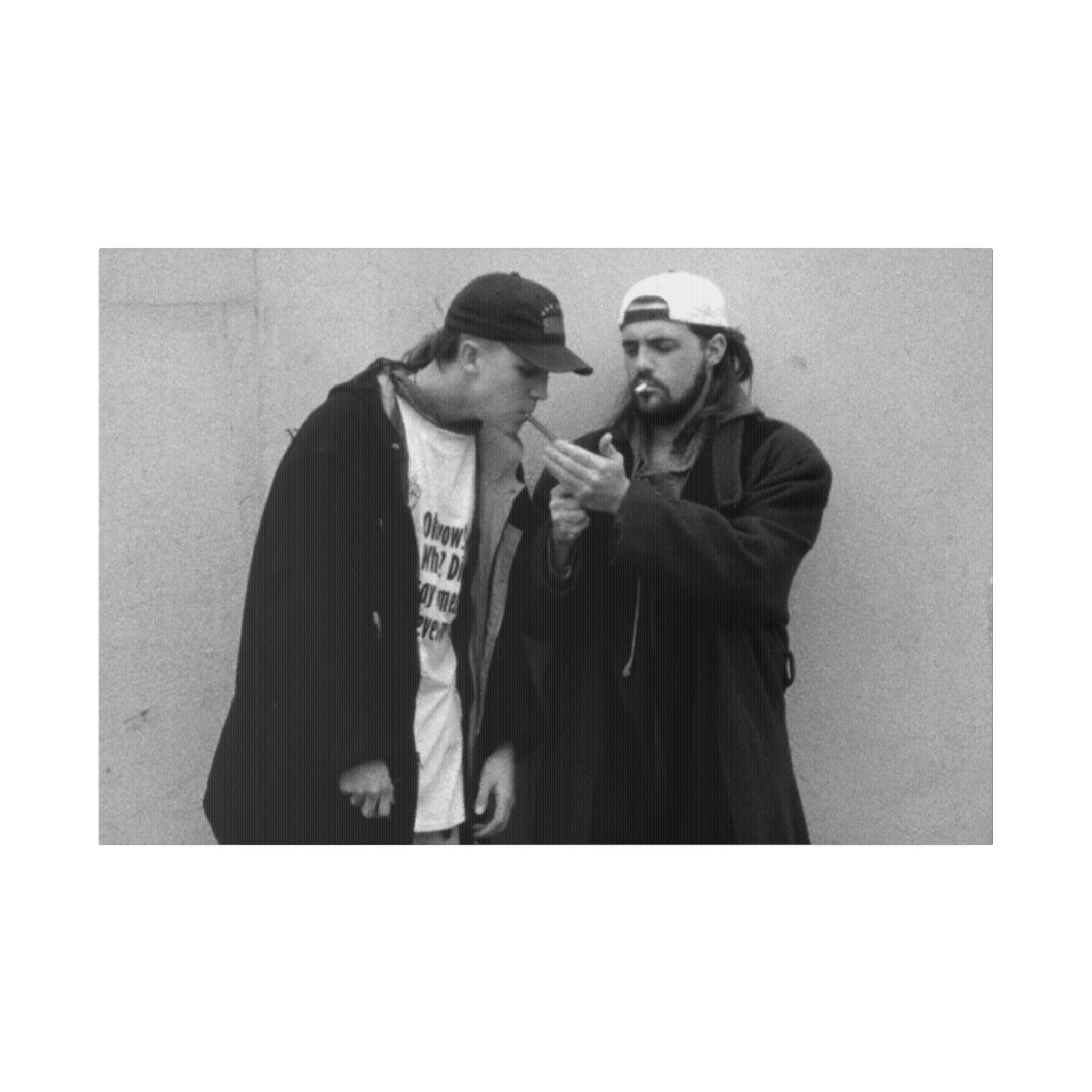 Clerks Jay & Silent Bob B/W Custom Canvas Wall Print