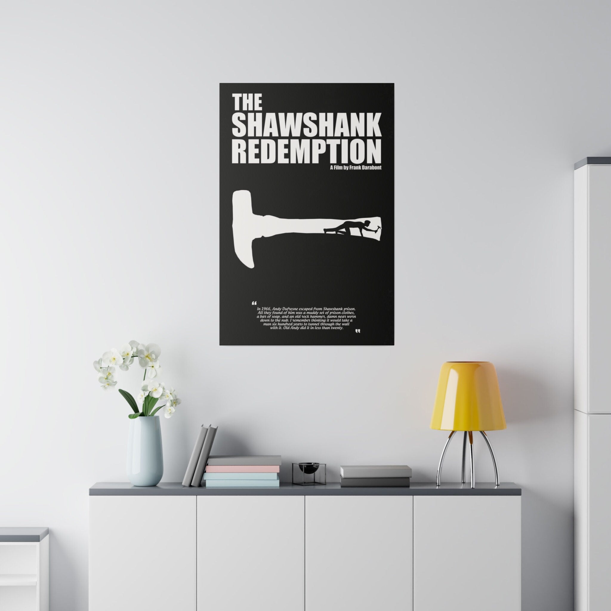 The Shawshank Redemption B/W Movie Poster Custom Canvas Wall Print