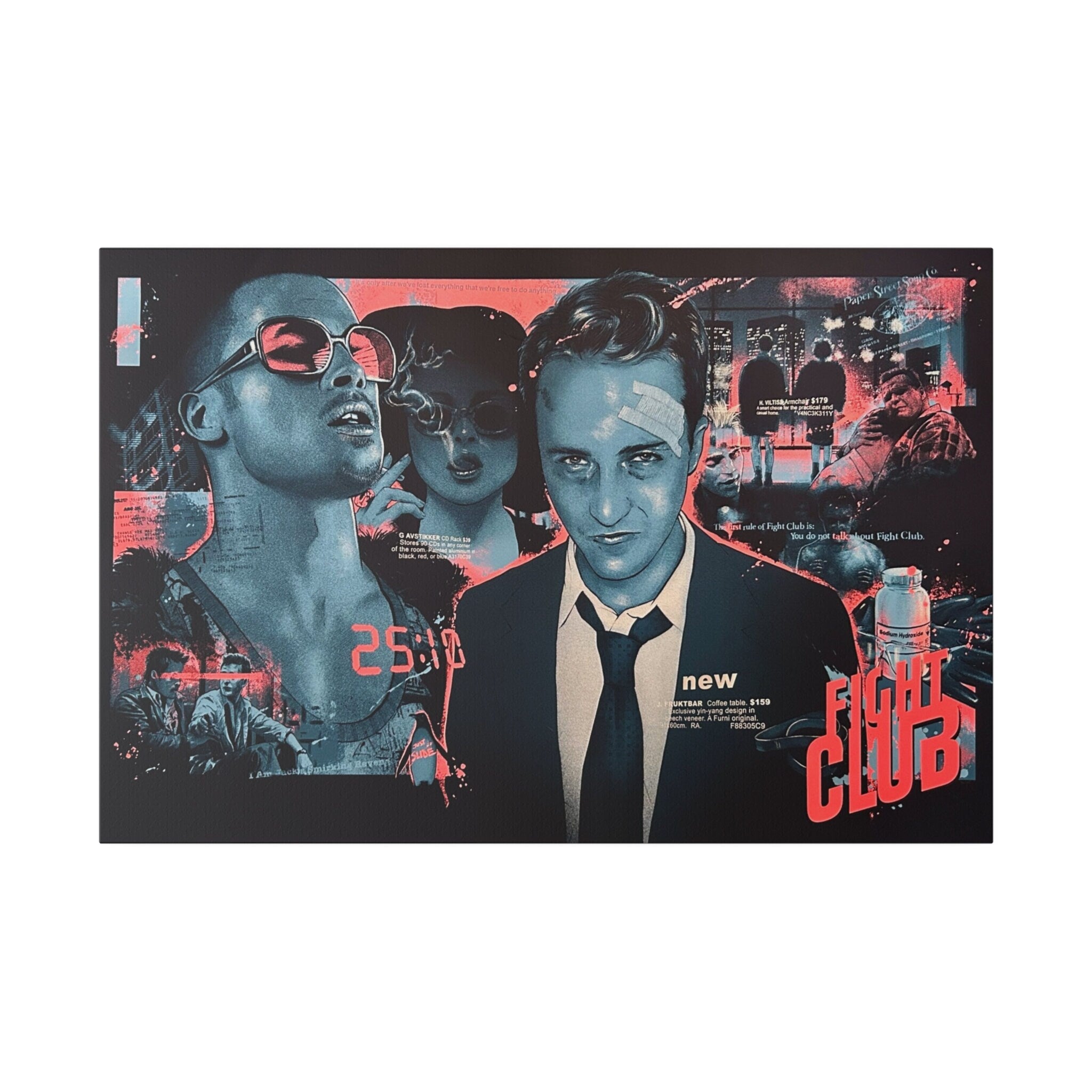 Fight Club Abstract Poster Custom Canvas Wall Print