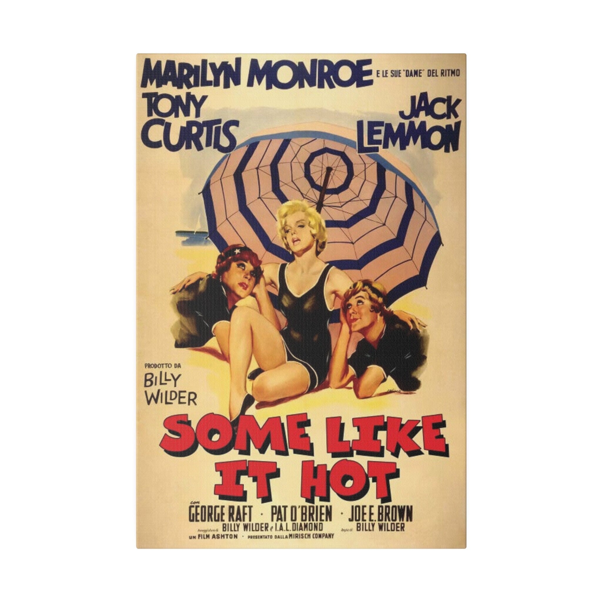 Marilyn Monroe Some Like It Hot Movie Poster Custom Canvas Wall Print