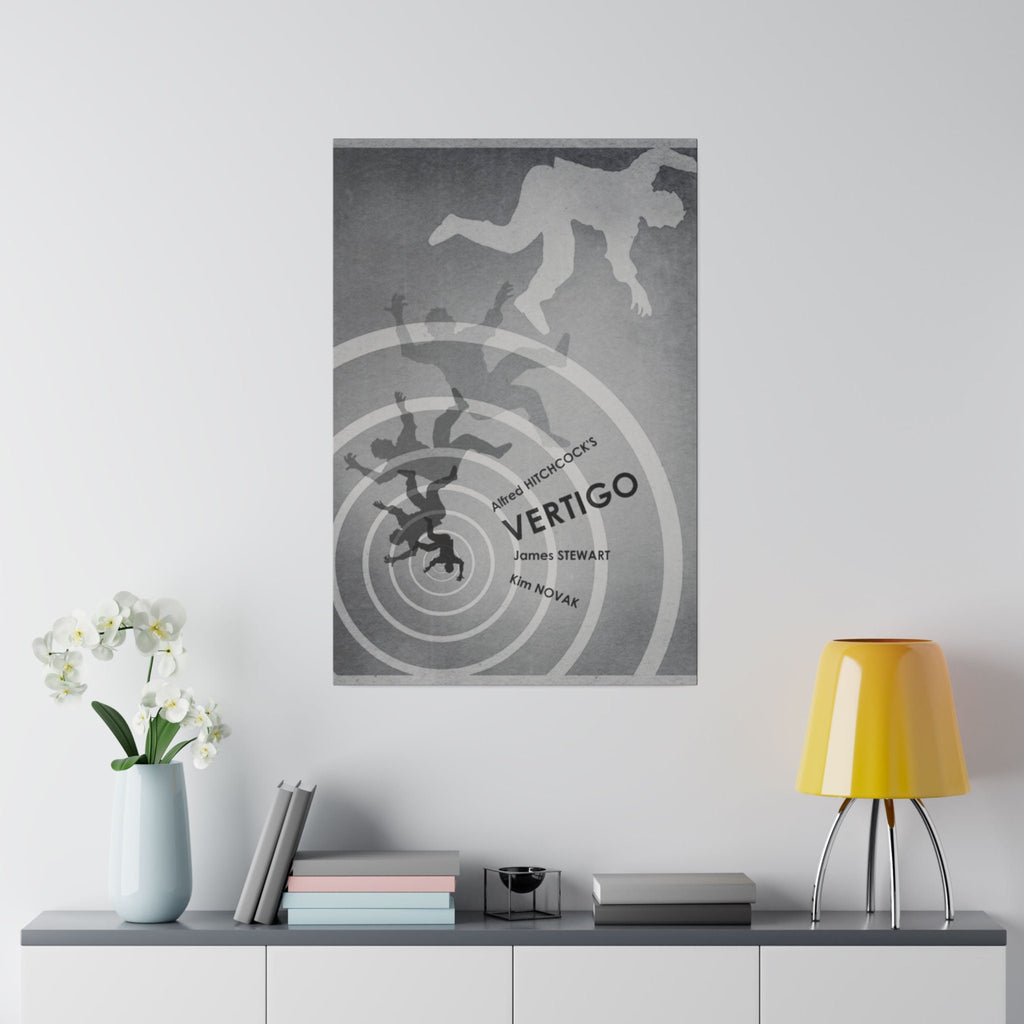 Alfred Hitchcock's Vertigo B/W Movie Poster Custom Canvas Wall Print