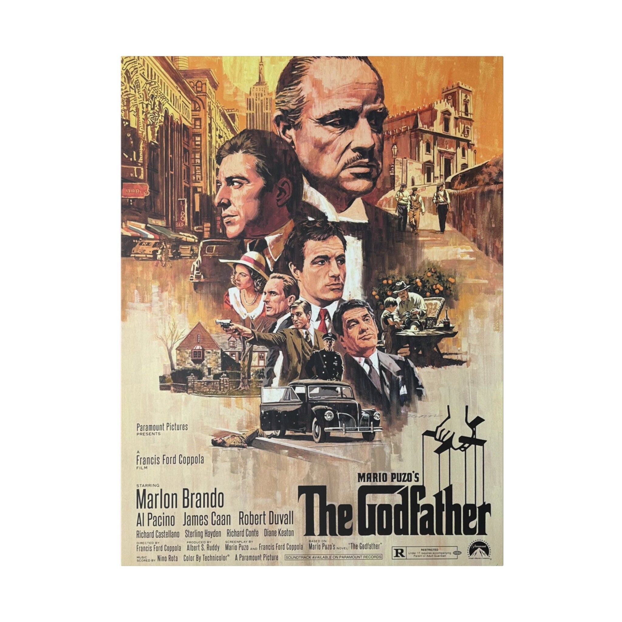 The Godfather Animated Movie Poster Custom Canvas Wall Print