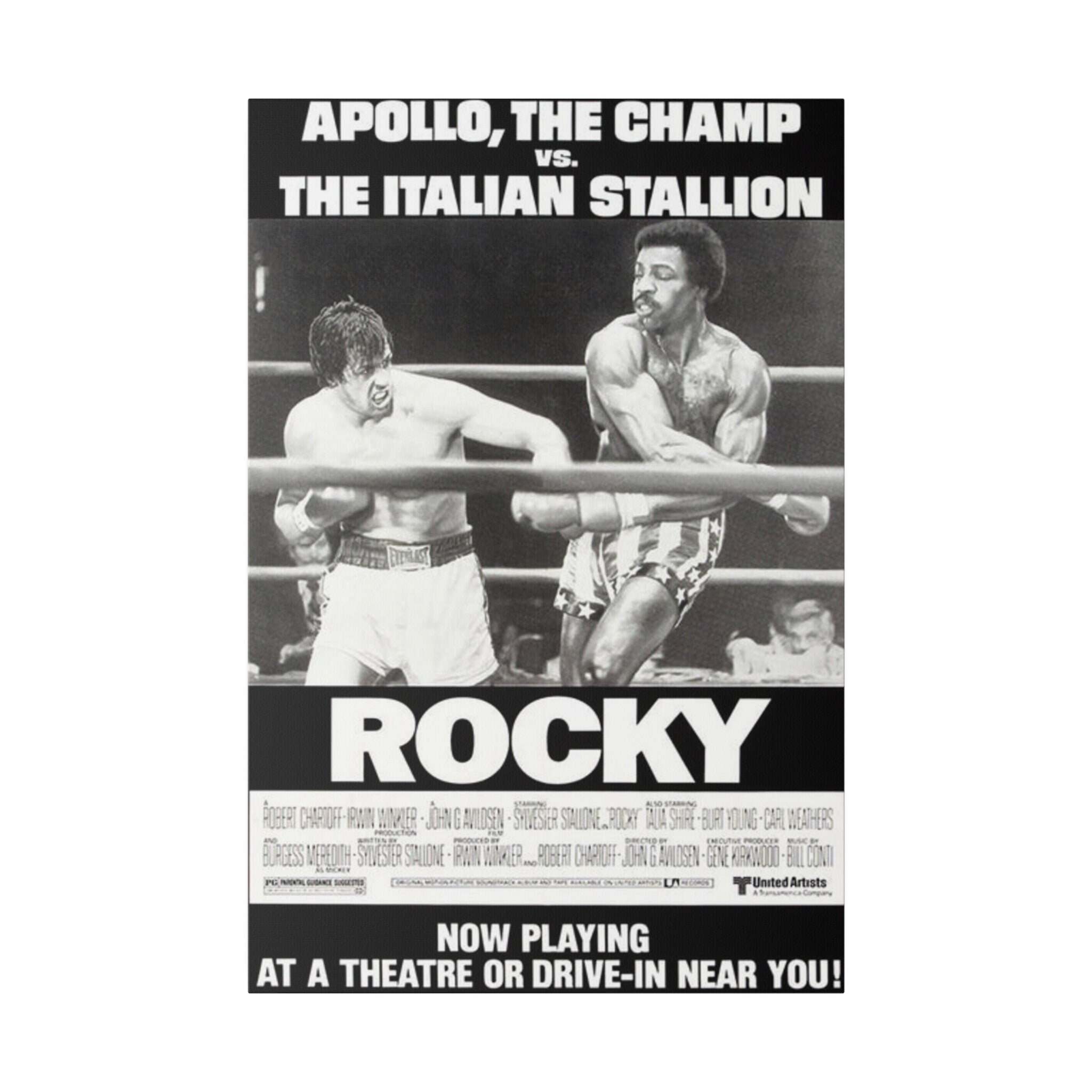 Rocky Vs. Apollo Movie Poster Custom Canvas Wall Print