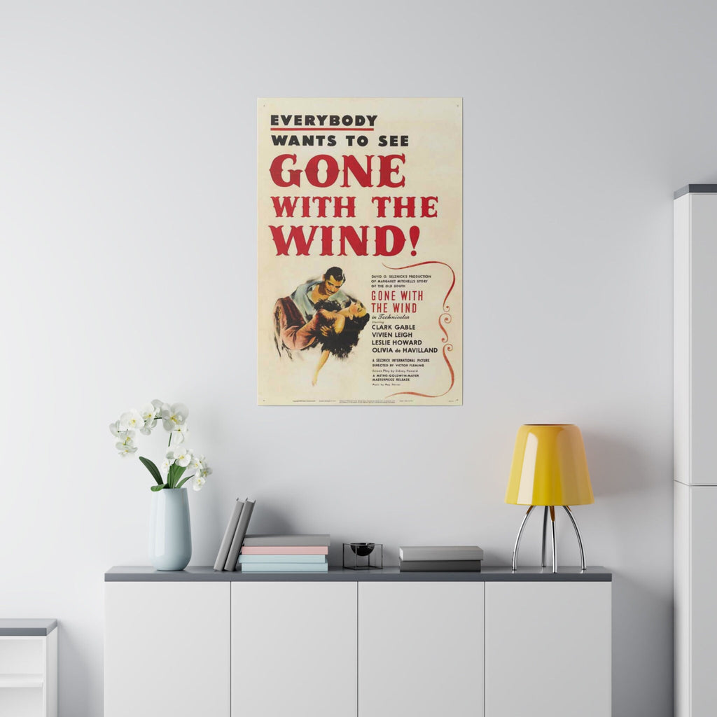 Gone With The Wind Vintage Movie Poster Custom Canvas Wall Print
